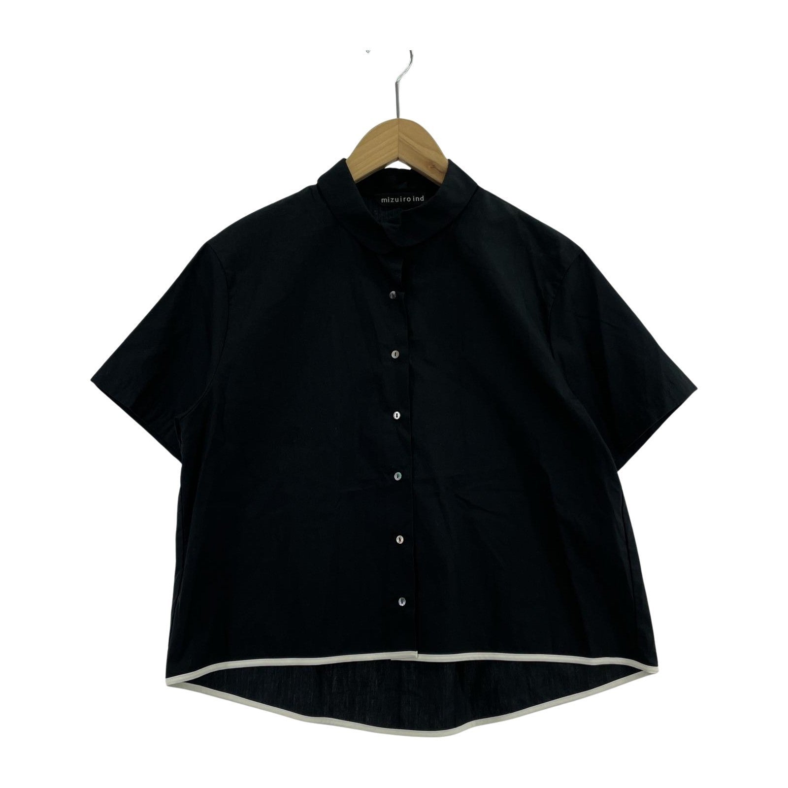 半袖シャツ mizuiro ind s/sシャツ 黒 ブラック