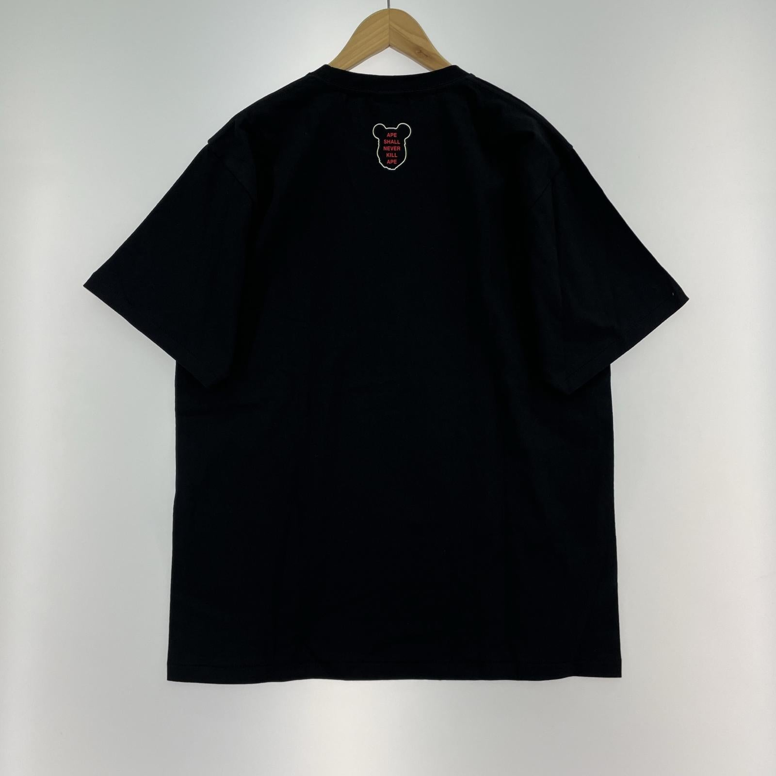 半袖Tシャツ A BATHING APE×BE@RBRICK 2024 3段カレッジTee XL 黒 ブラック