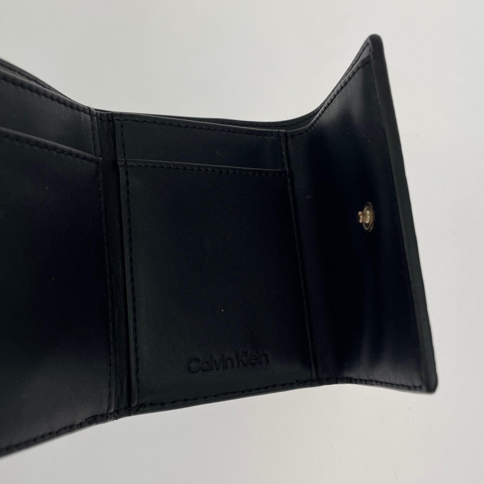 コンパクトウォレット Calvin Klein CK トライフォールド コンパクトウォレット 黒 キーフォブ ブラック