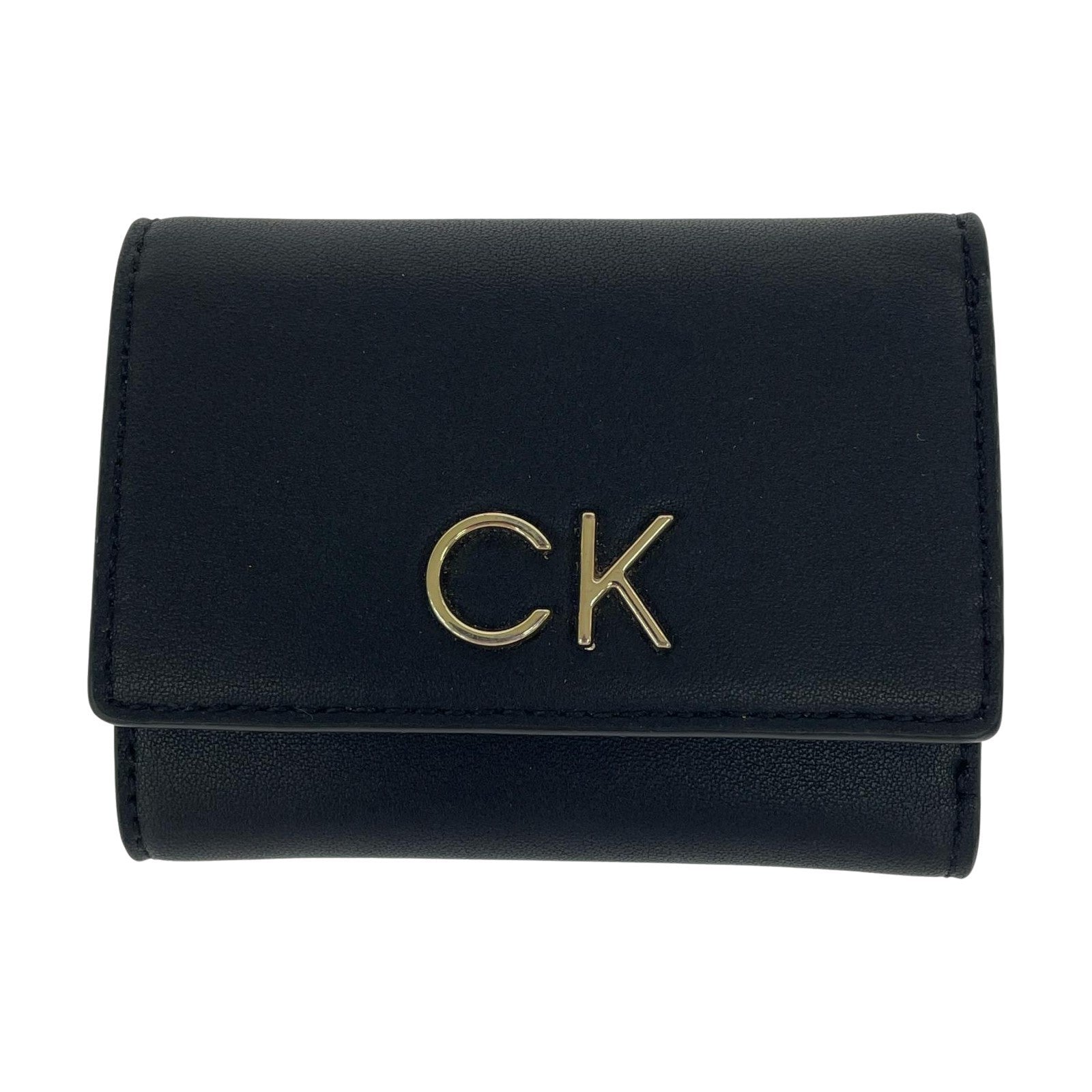 コンパクトウォレット Calvin Klein CK トライフォールド コンパクトウォレット 黒 キーフォブ ブラック