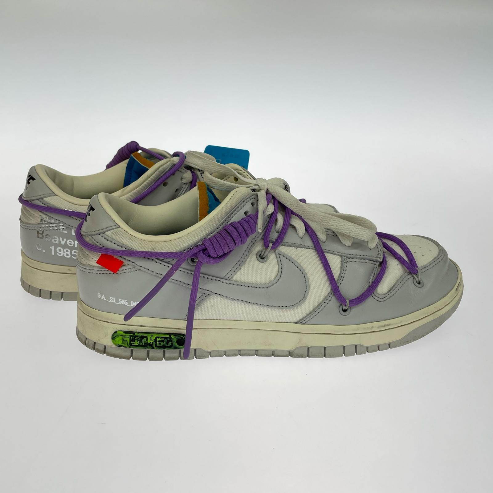 スニーカー ×Off-White Dunk Low Sail/Neutral Gray 27cm (US9 UK8 1/2 EU44) グレー