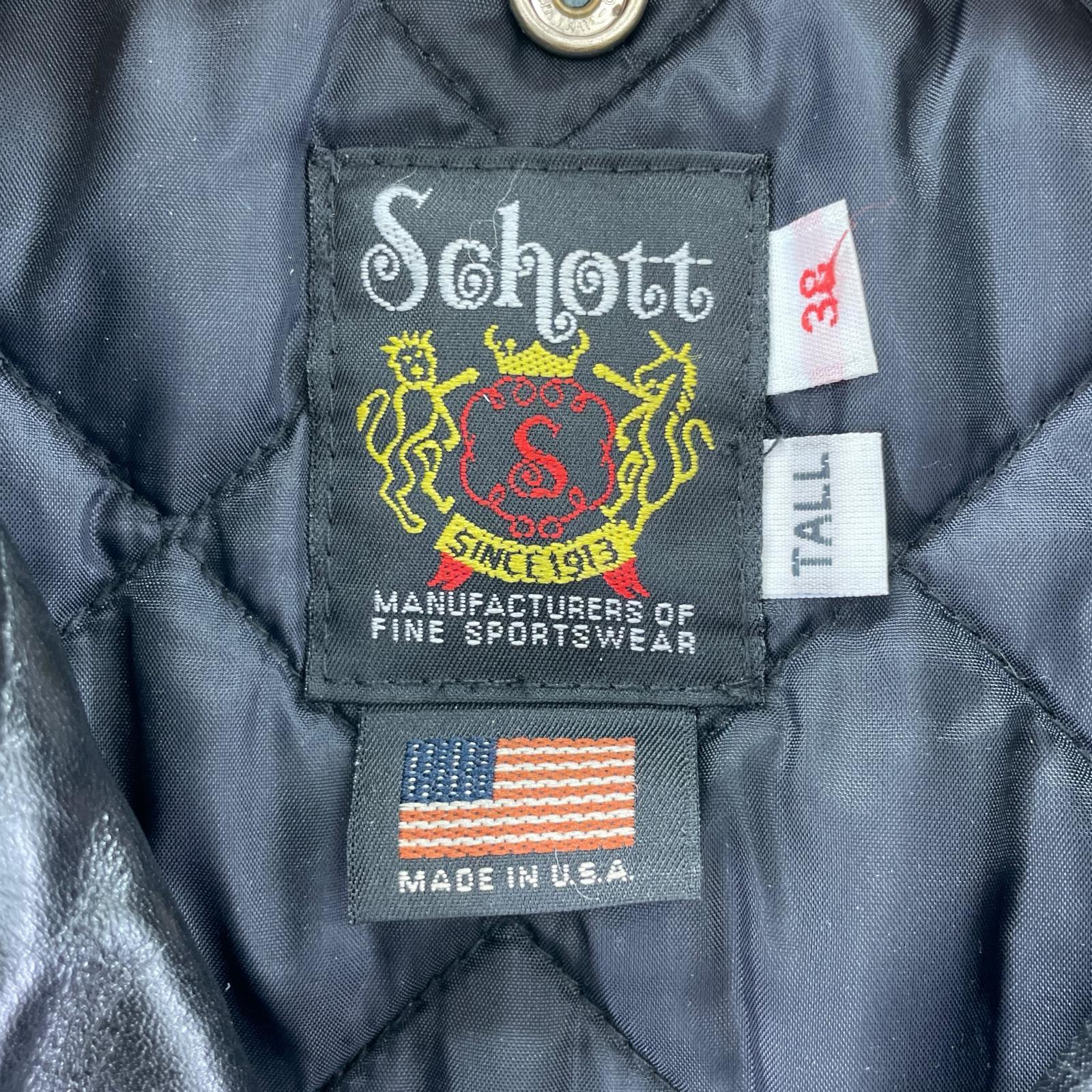 レザージャケット schott HORSEHIDE ONESTAR TALL 7823950087 黒 (38) 38 ブラック
