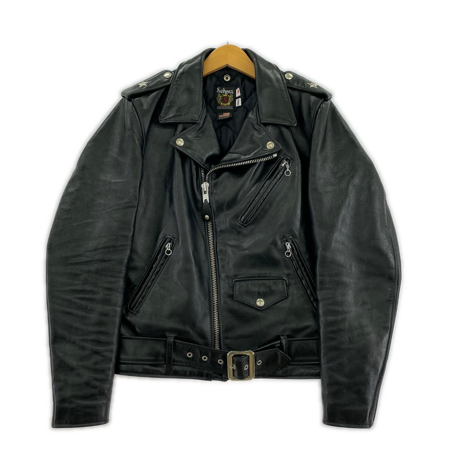 レザージャケット schott HORSEHIDE ONESTAR TALL 7823950087 黒 (38) 38 ブラック