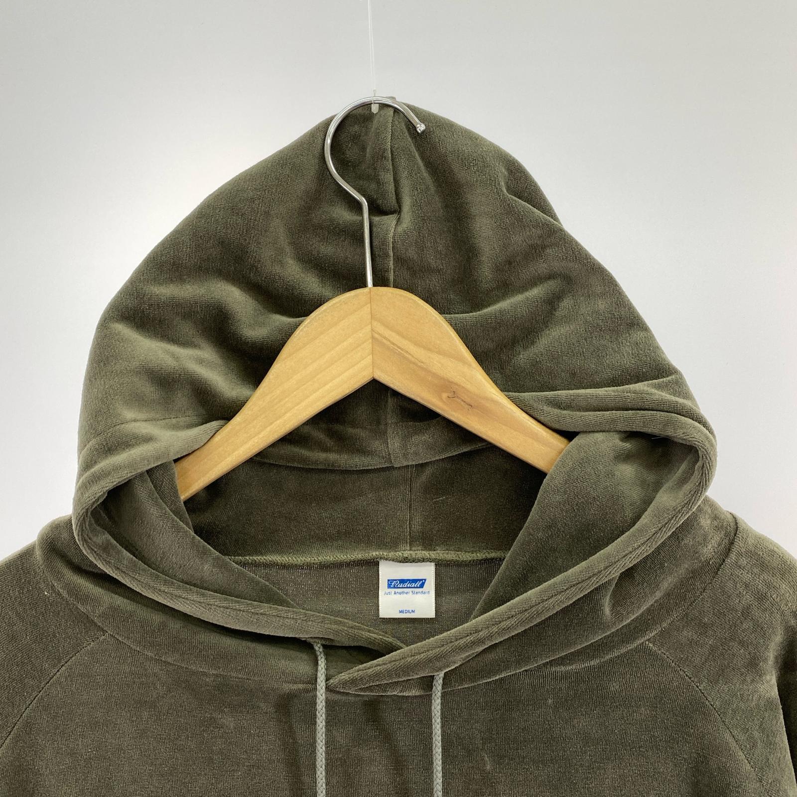 パーカー ベロア ロゴフーディー M M カーキ