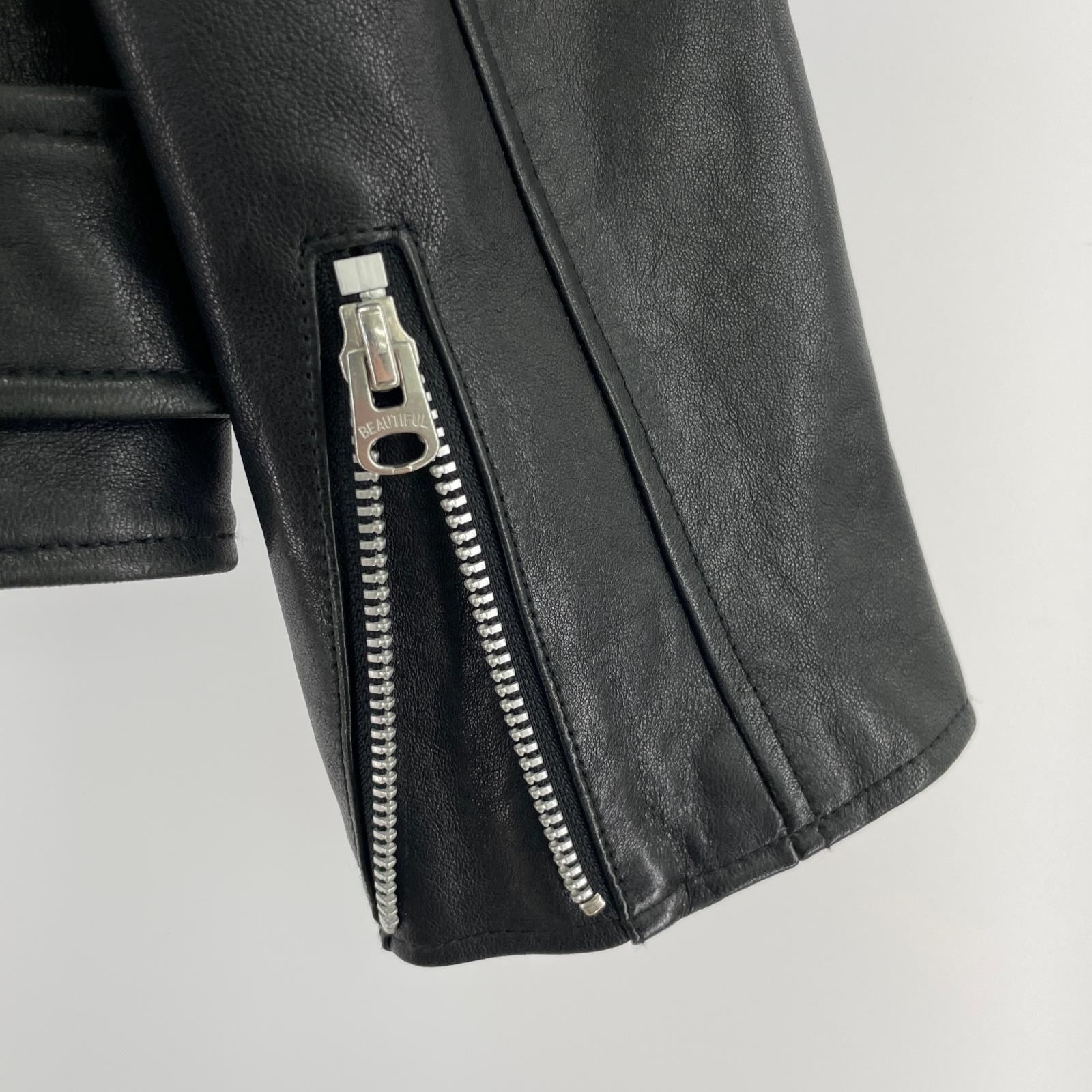 レザージャケット UNITED ARROWS別注 17AW 羊革 ダブルライダース ブラック