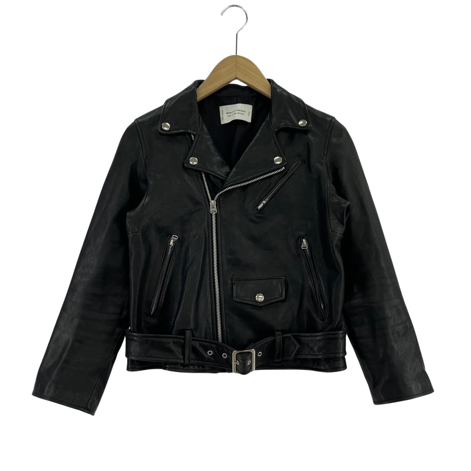 レザージャケット UNITED ARROWS別注 17AW 羊革 ダブルライダース ブラック