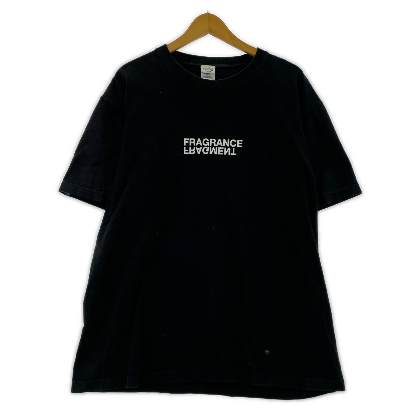半袖Tシャツ FRAGRANCE S/Sフロントプリントカットソー 黒 ブラック