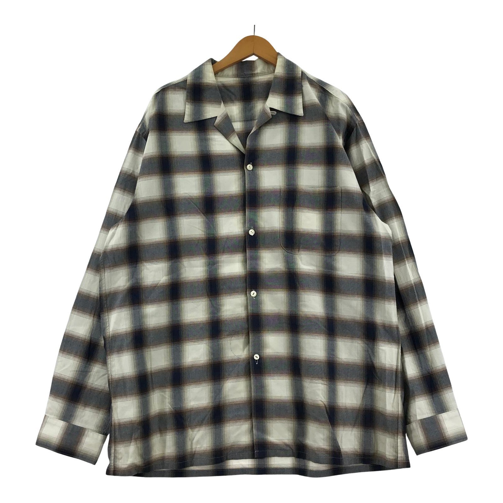 長袖シャツ COTTON MODAL OPEN COLLAR L/S SHIRTS 3