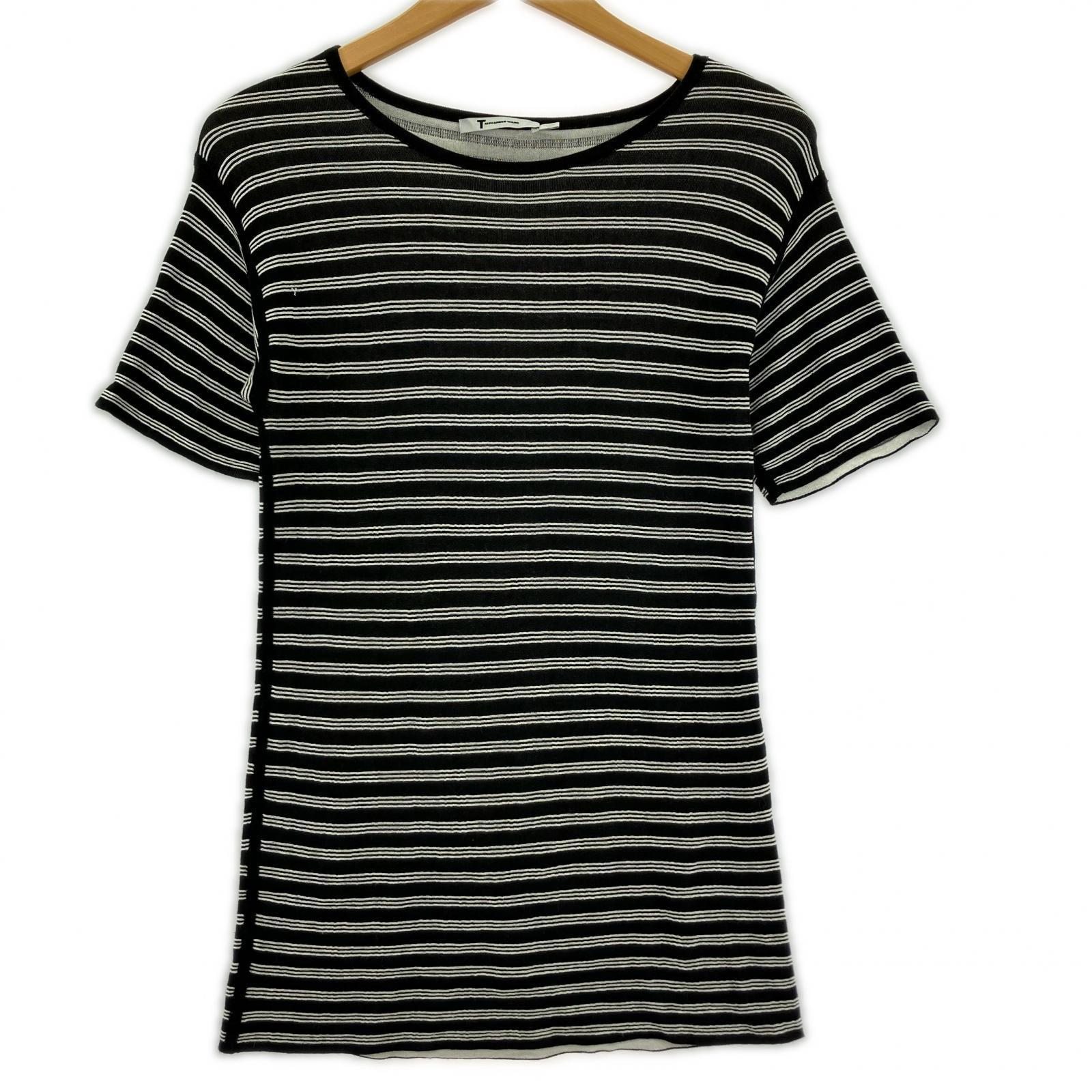 半袖Tシャツ ボーダーカットソー/XS/白黒 S ブラック