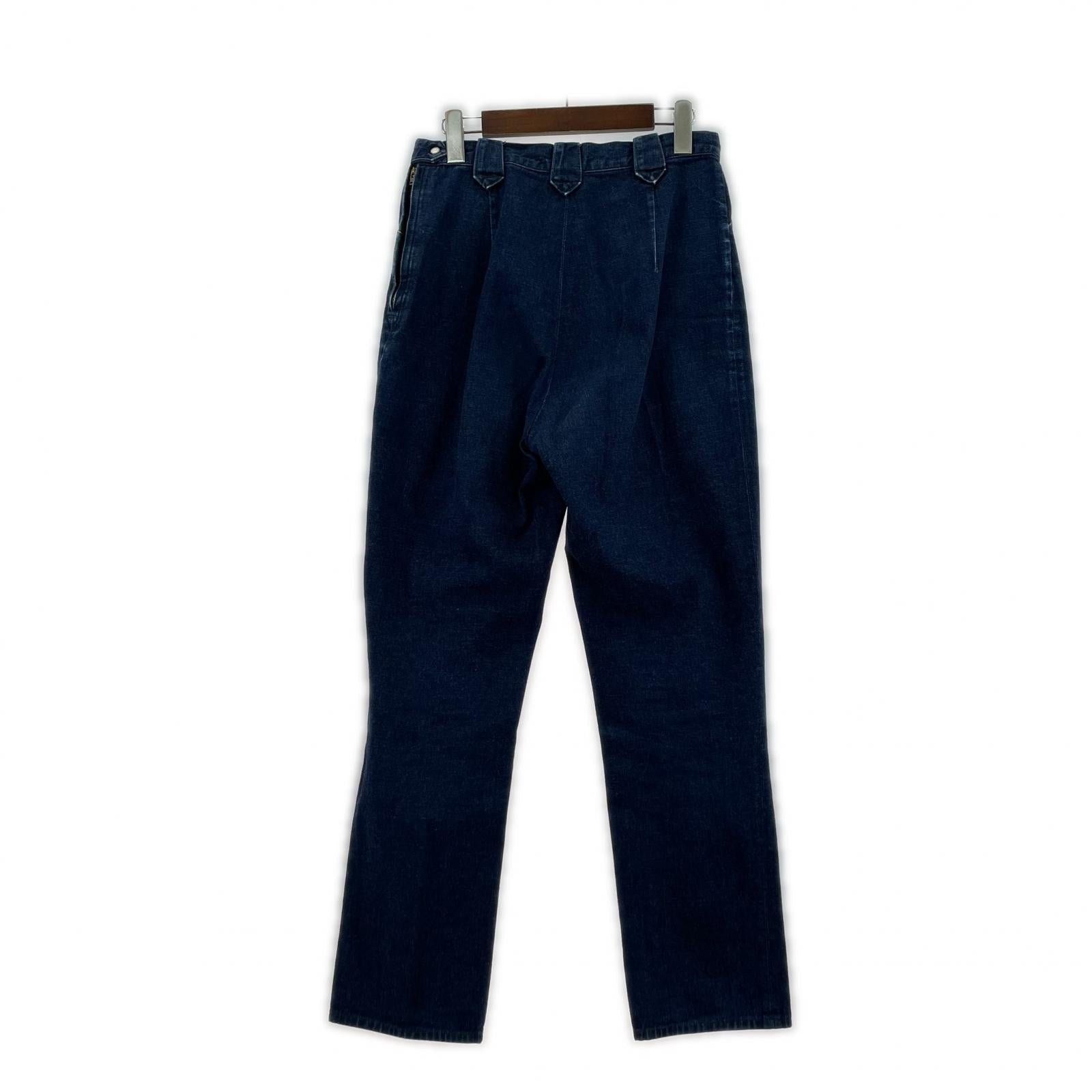 デニムパンツ コットンセンタープレスデニムパンツ ネイビー