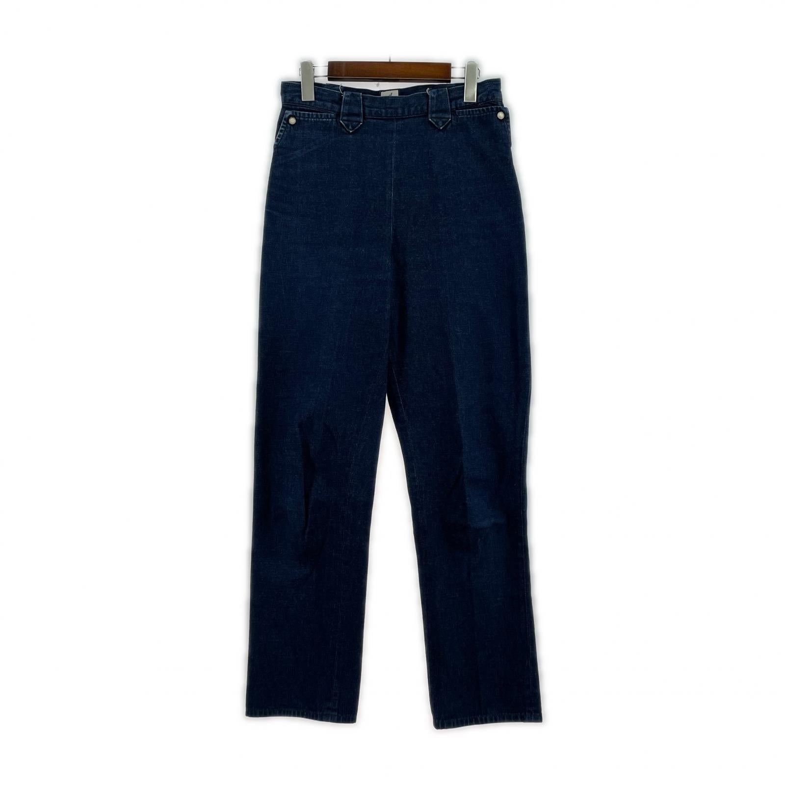 デニムパンツ コットンセンタープレスデニムパンツ ネイビー
