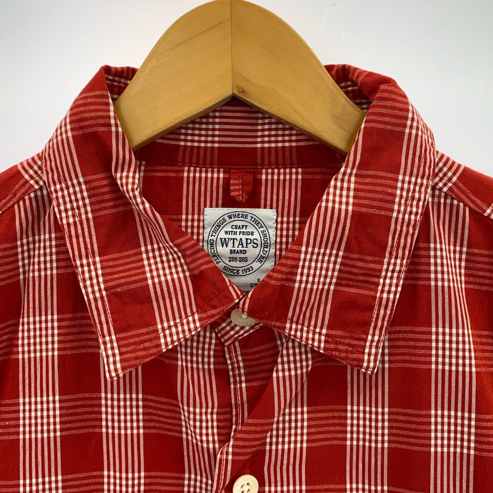 半袖シャツ 16SS チェック 赤(S) S レッド