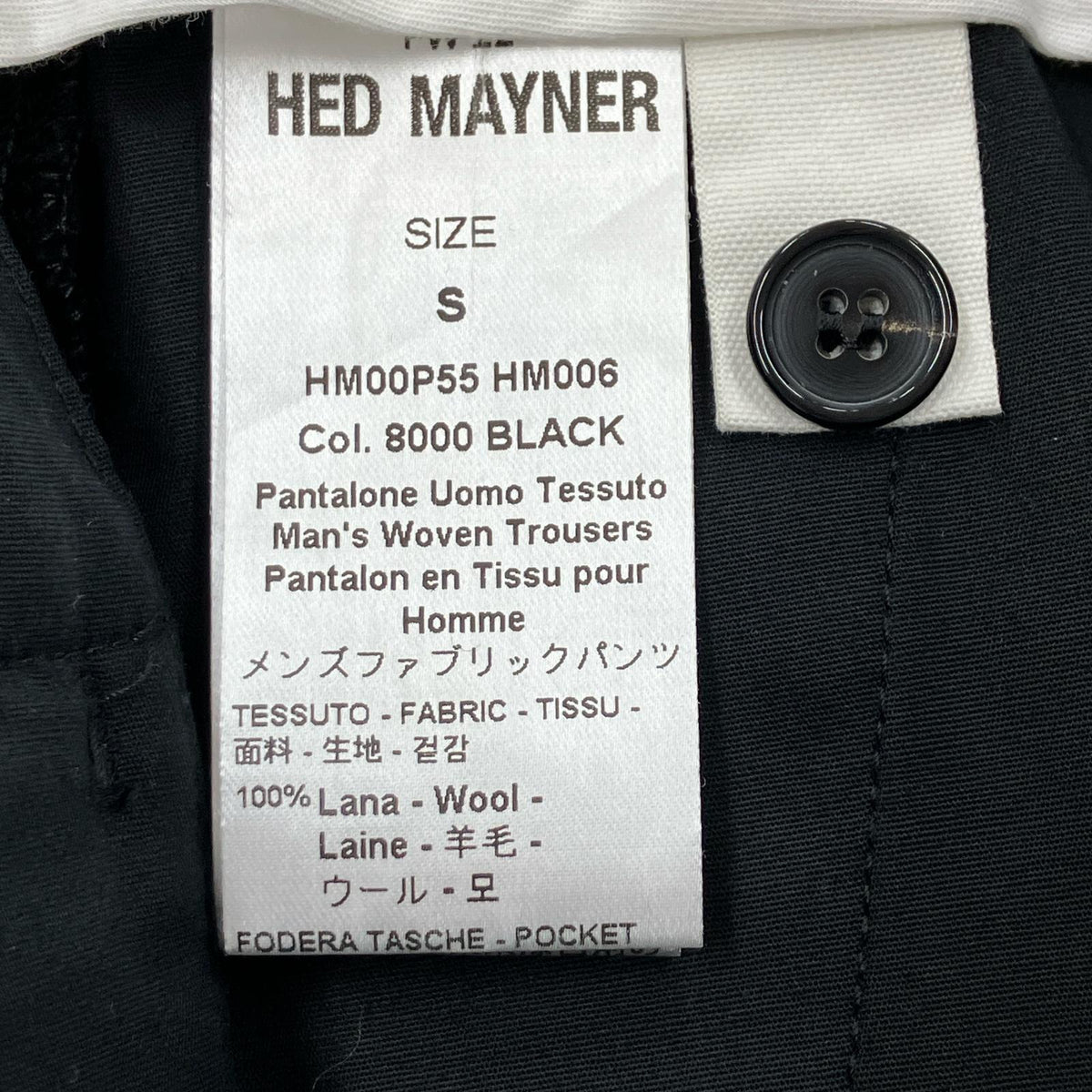 パンツ HED MAYNER ジップポケットデザイン ウールスラックス S ブラック S ブラック