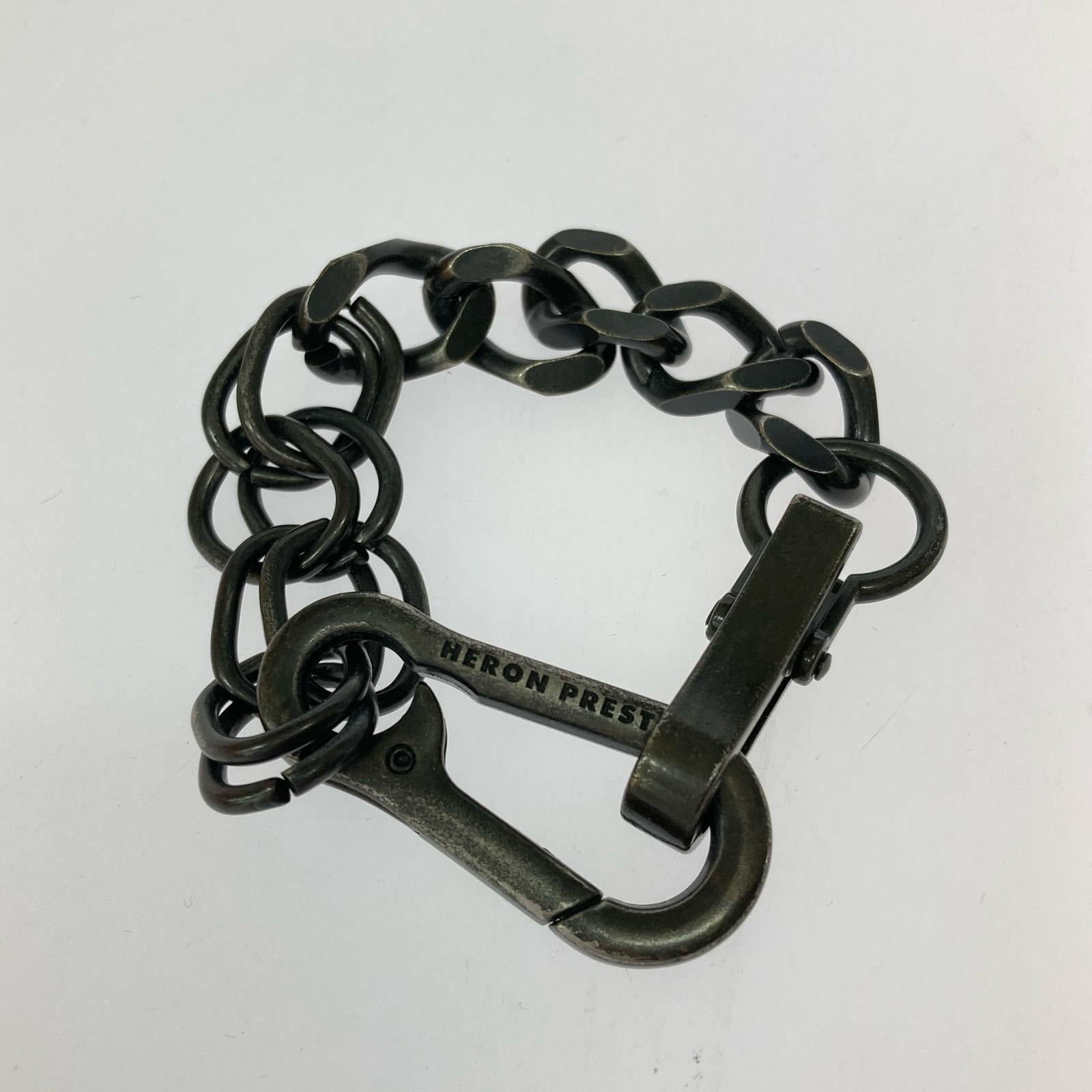 ブレスレット Heron Preston 加工 チェーンブレスレット ブラック