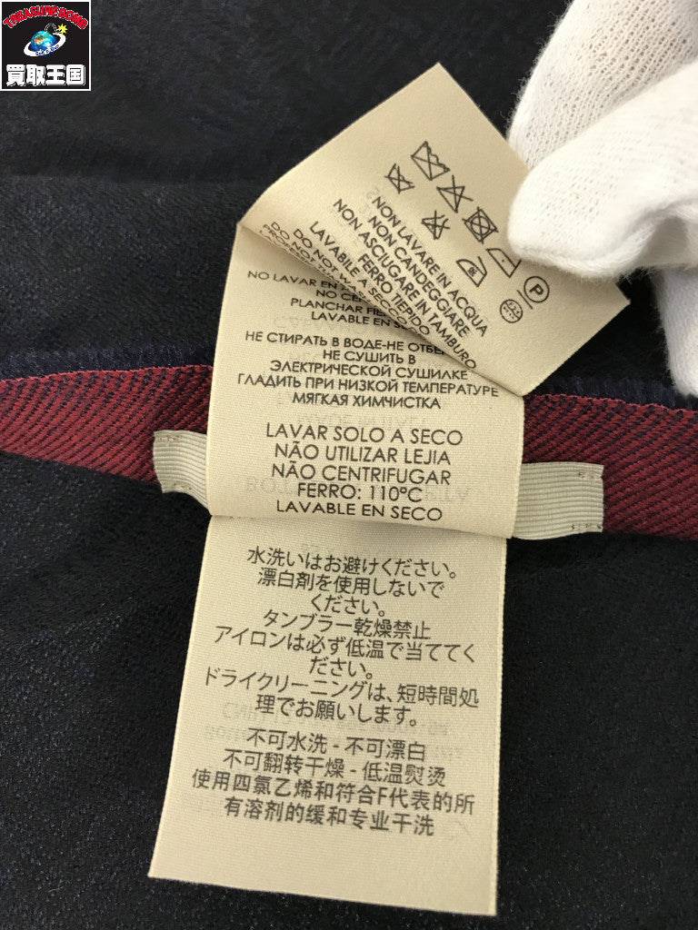 カシミヤ混 マフラー 紺