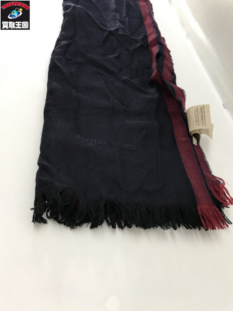 カシミヤ混 マフラー 紺