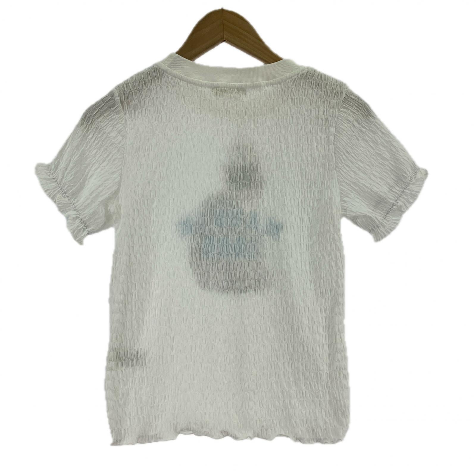 半袖Tシャツ LAZY CAT SHIRRING TOPS フリー ホワイト