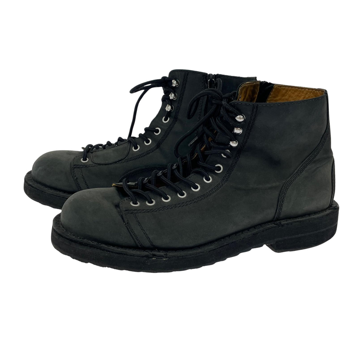 ブーツ 21AW POUR HOMME マットレザー バイカーブーツ ブラック