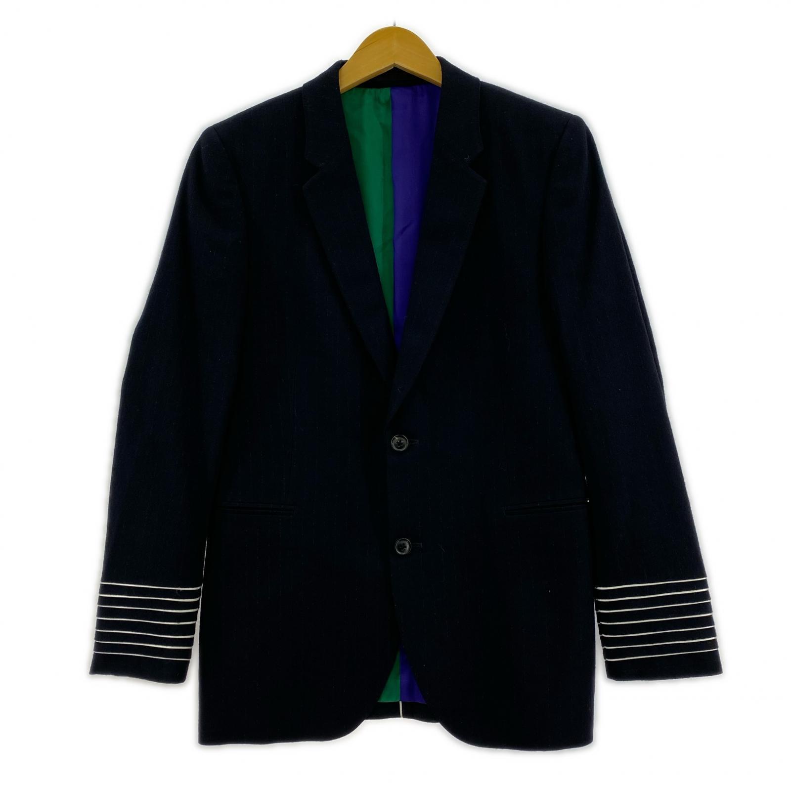 テーラードジャケット TRIMMING COLLAR STRIPE JACKET BLK M M ネイビー