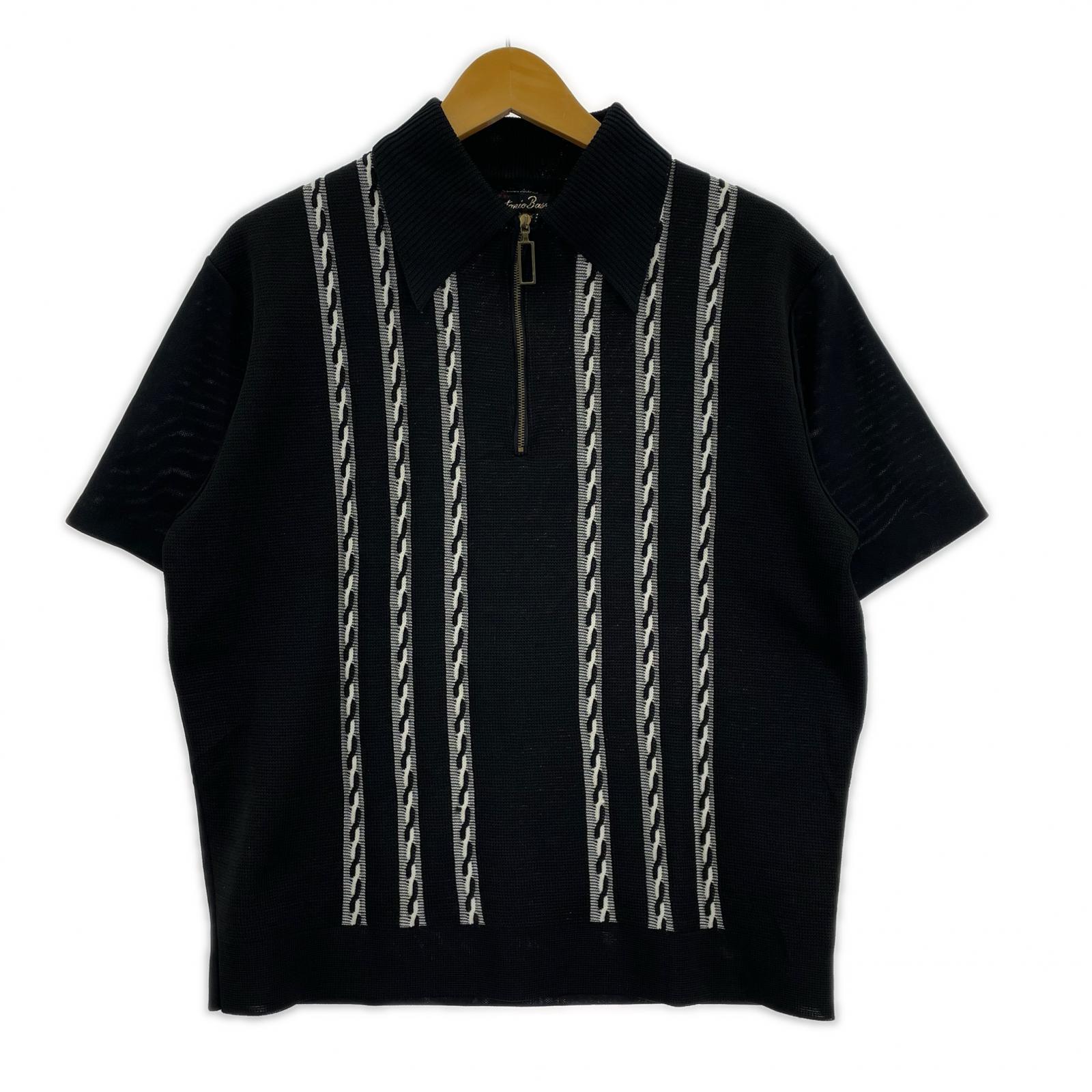 ポロシャツ CLUBMAN ハーフジップニットポロ (M) M ブラック