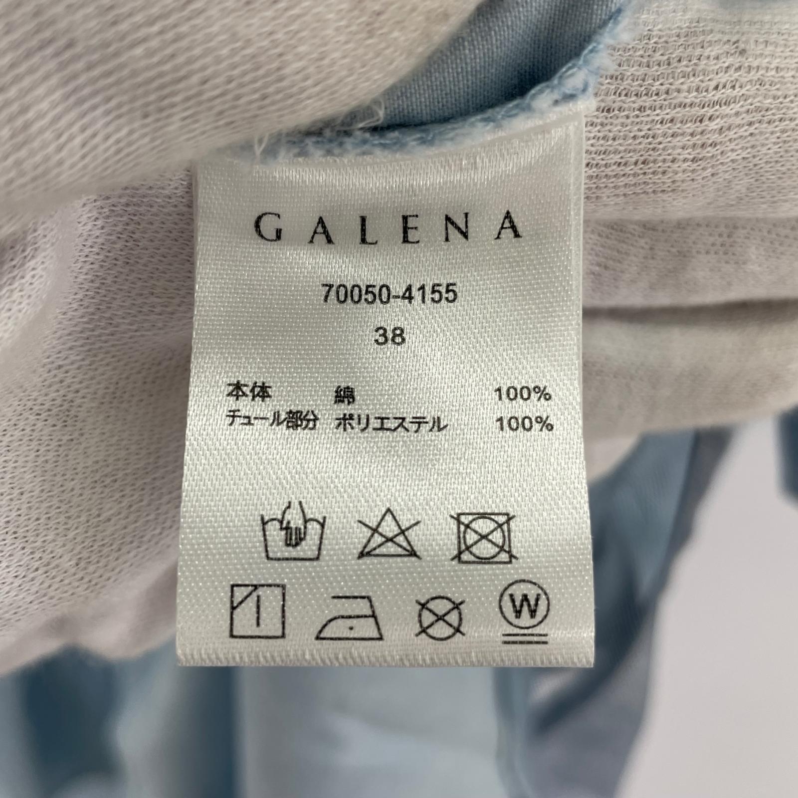 半袖シャツ GALENA デニムヘムチュールサークルシャツ パール 38 ブルー