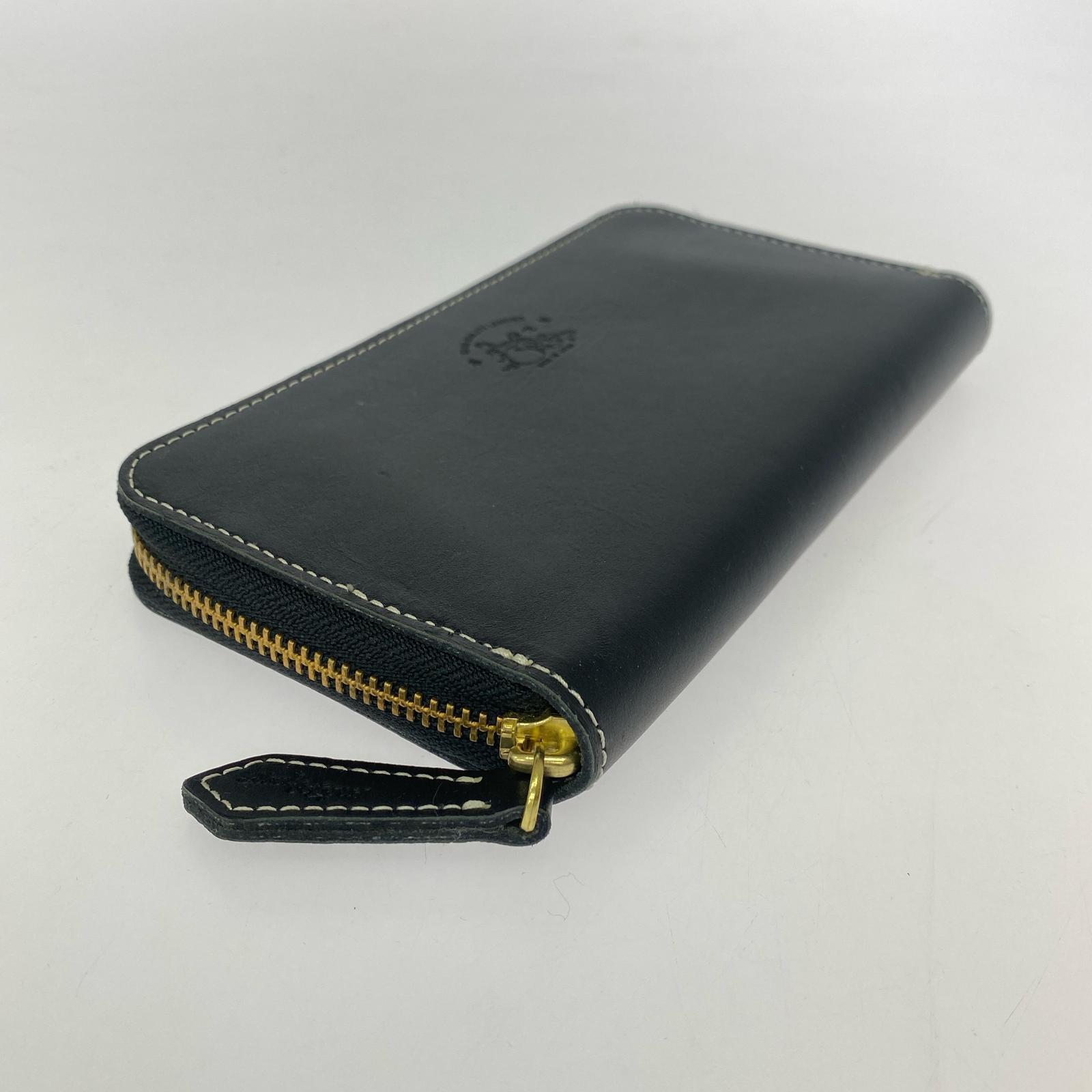 長財布 革蛸 ラウンド ブラック