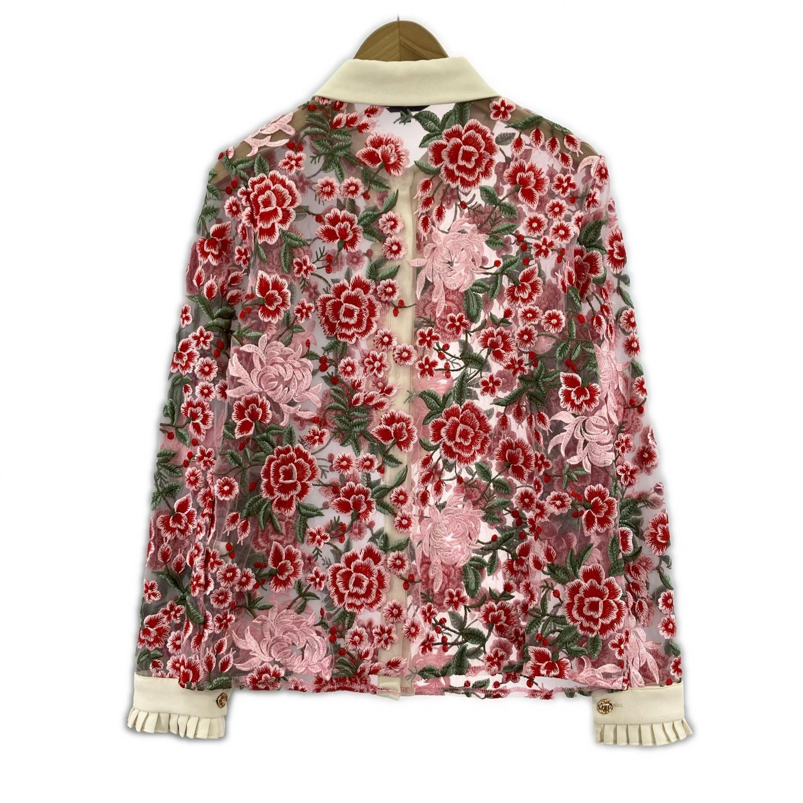 長袖シャツ Formal Embroidered Blouse S