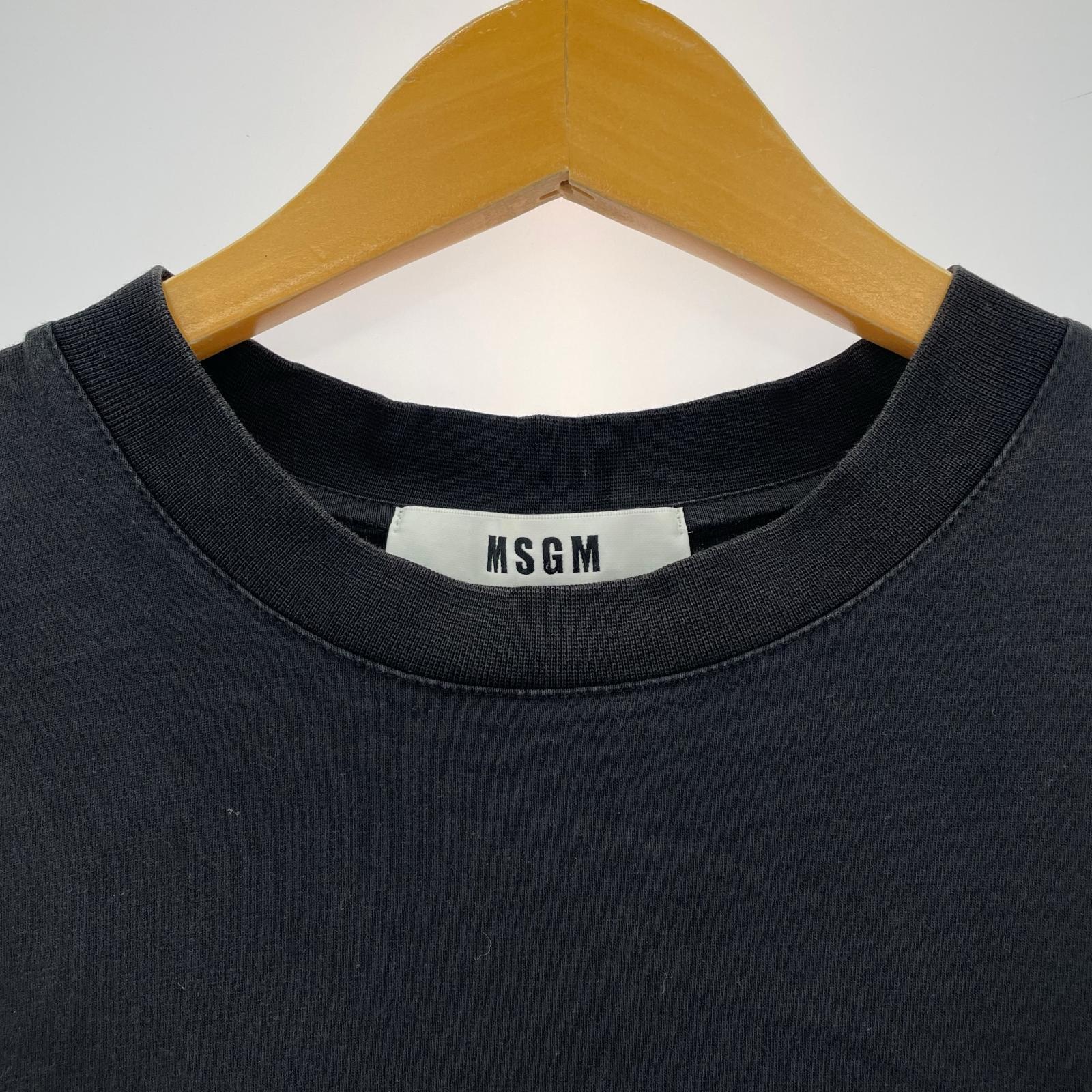 半袖Tシャツ ペイントプリントロゴ 黒 (M) M ブラック