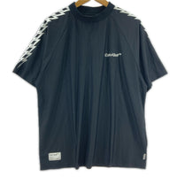 半袖Tシャツ THUNDER STRIPES MOCK NECK TEE 黒
