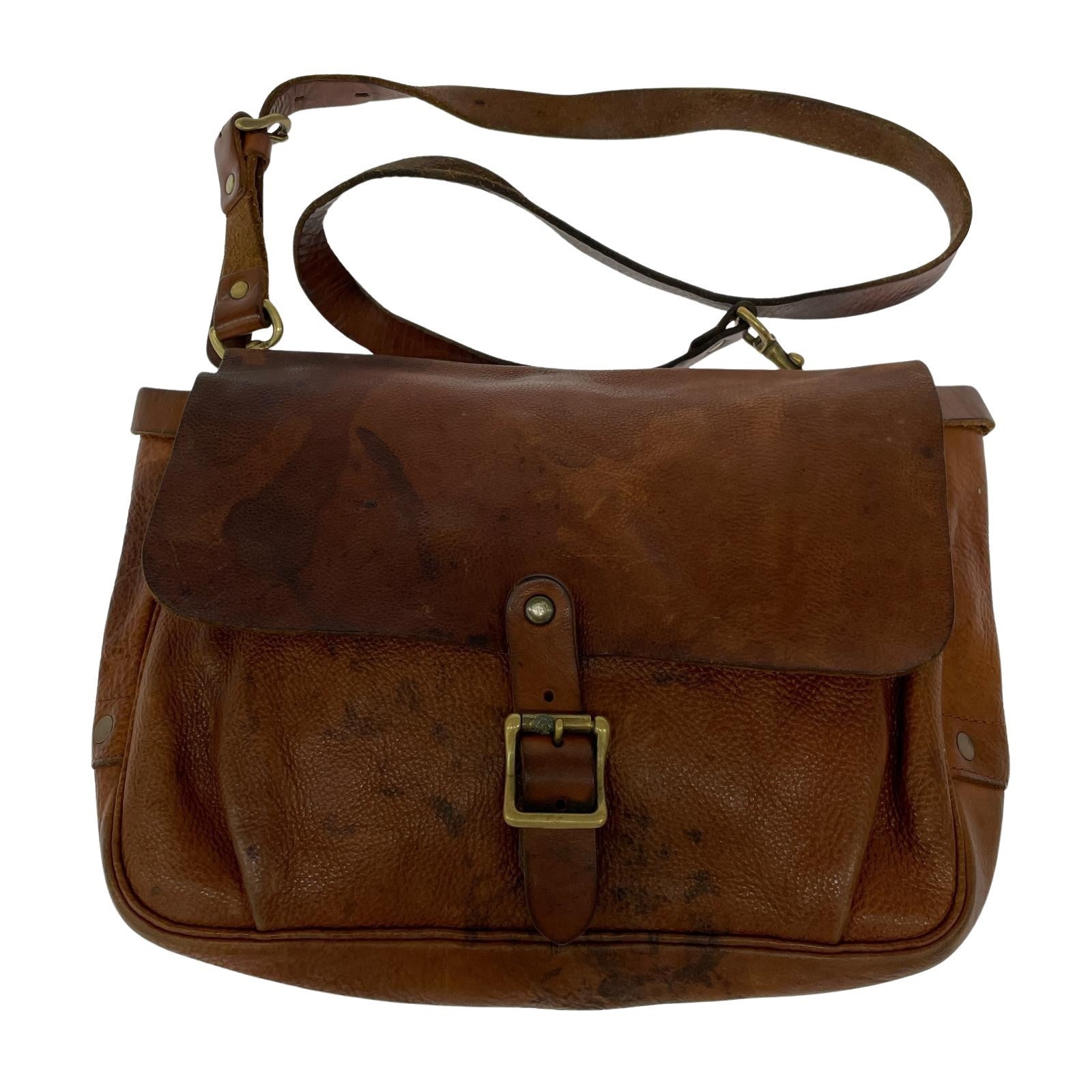 ショルダーバッグ LEATHER POSTMAN SHOULDER BAG ブラウン