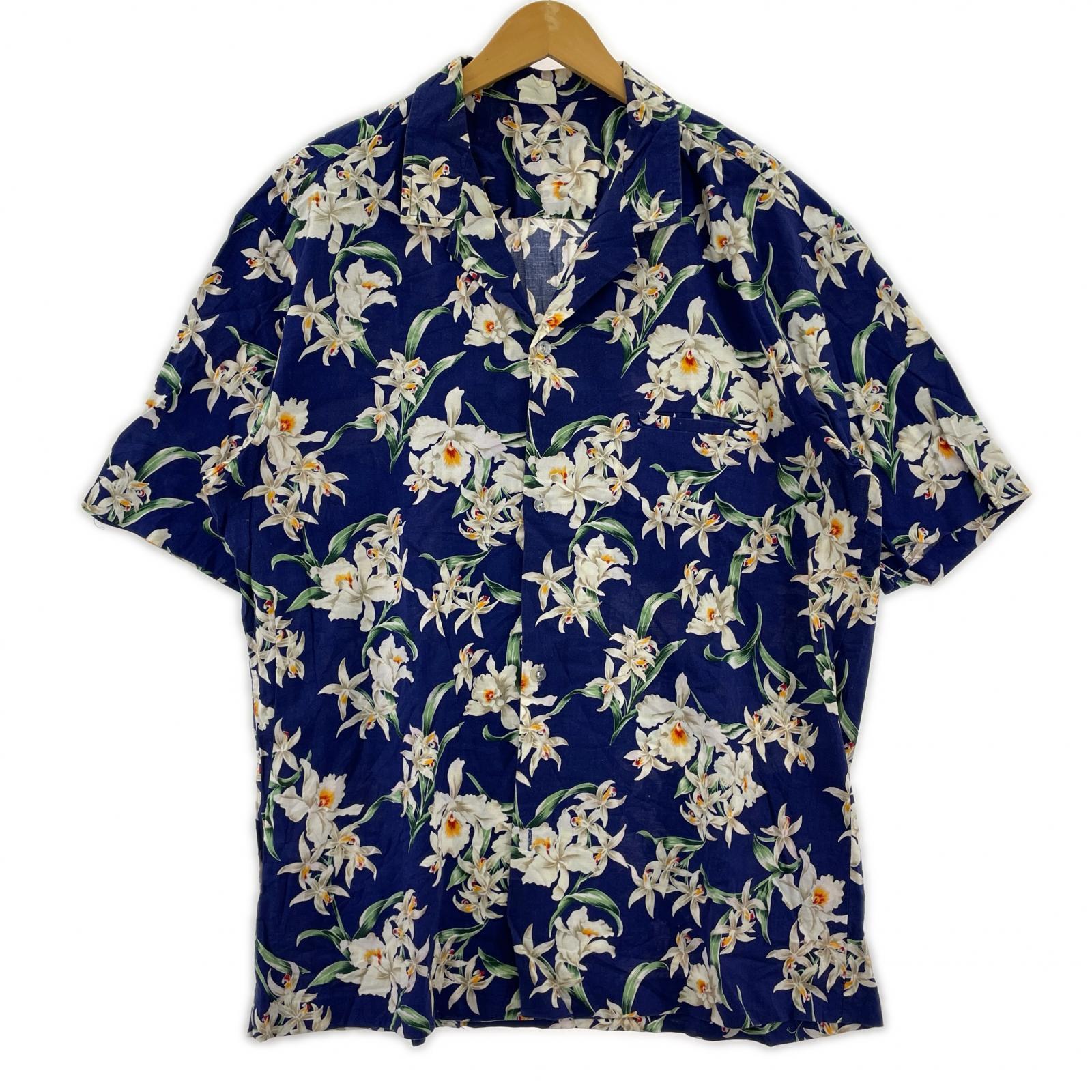 半袖シャツ 70s アロハシャツ ブルー ブルー
