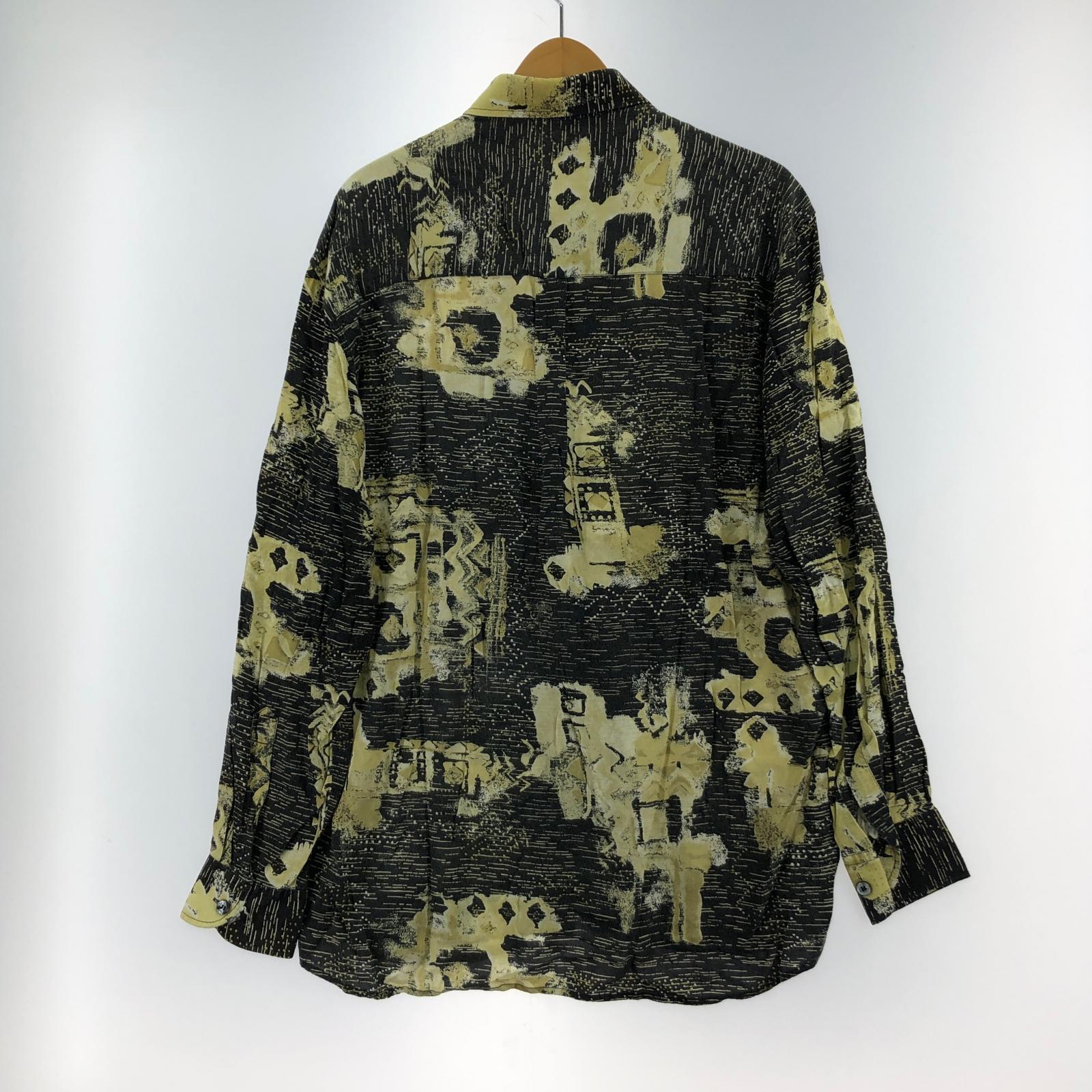 長袖シャツ 80s EURO レーヨン総柄シャツ