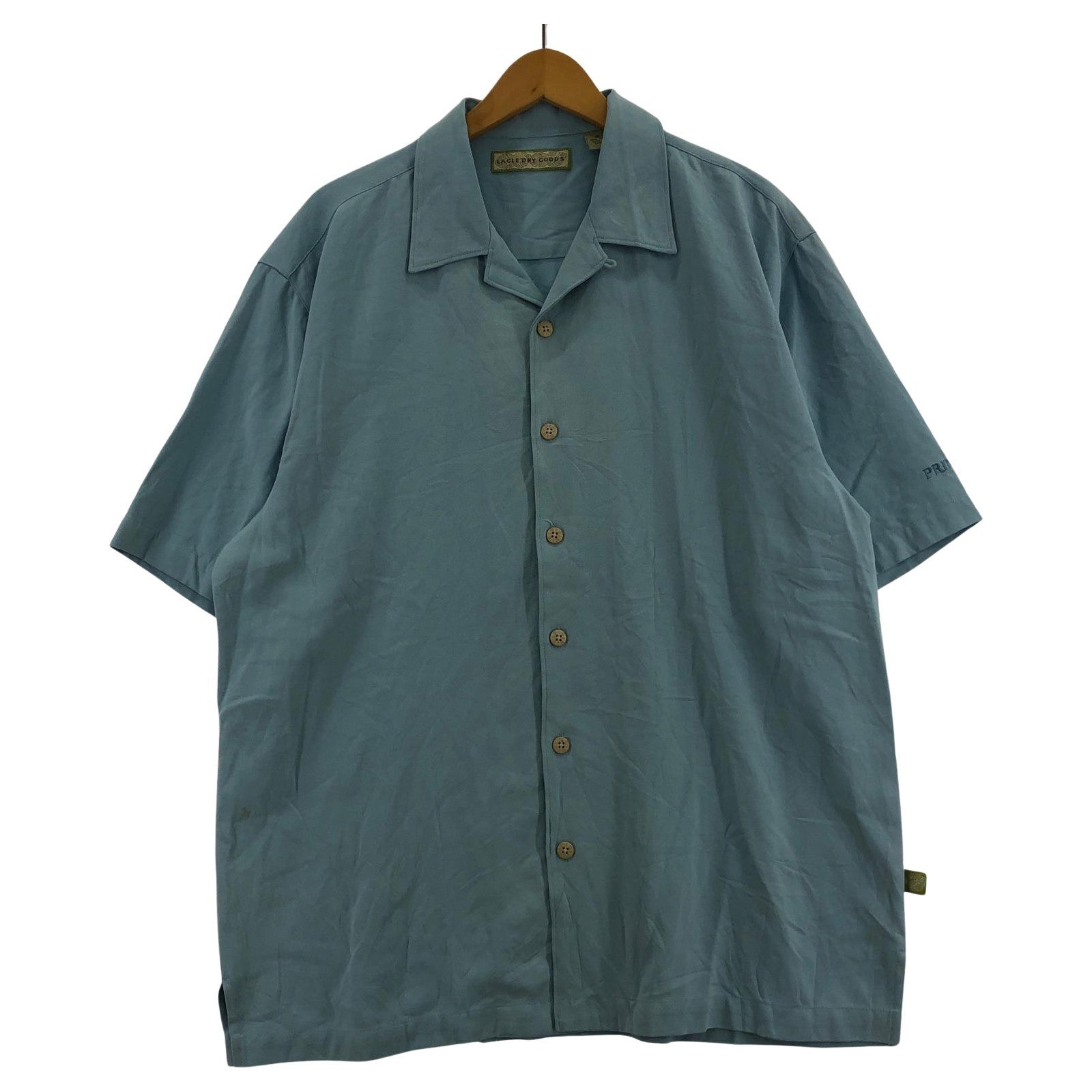 半袖シャツ 90s S/Sシルクシャツ ブルー M