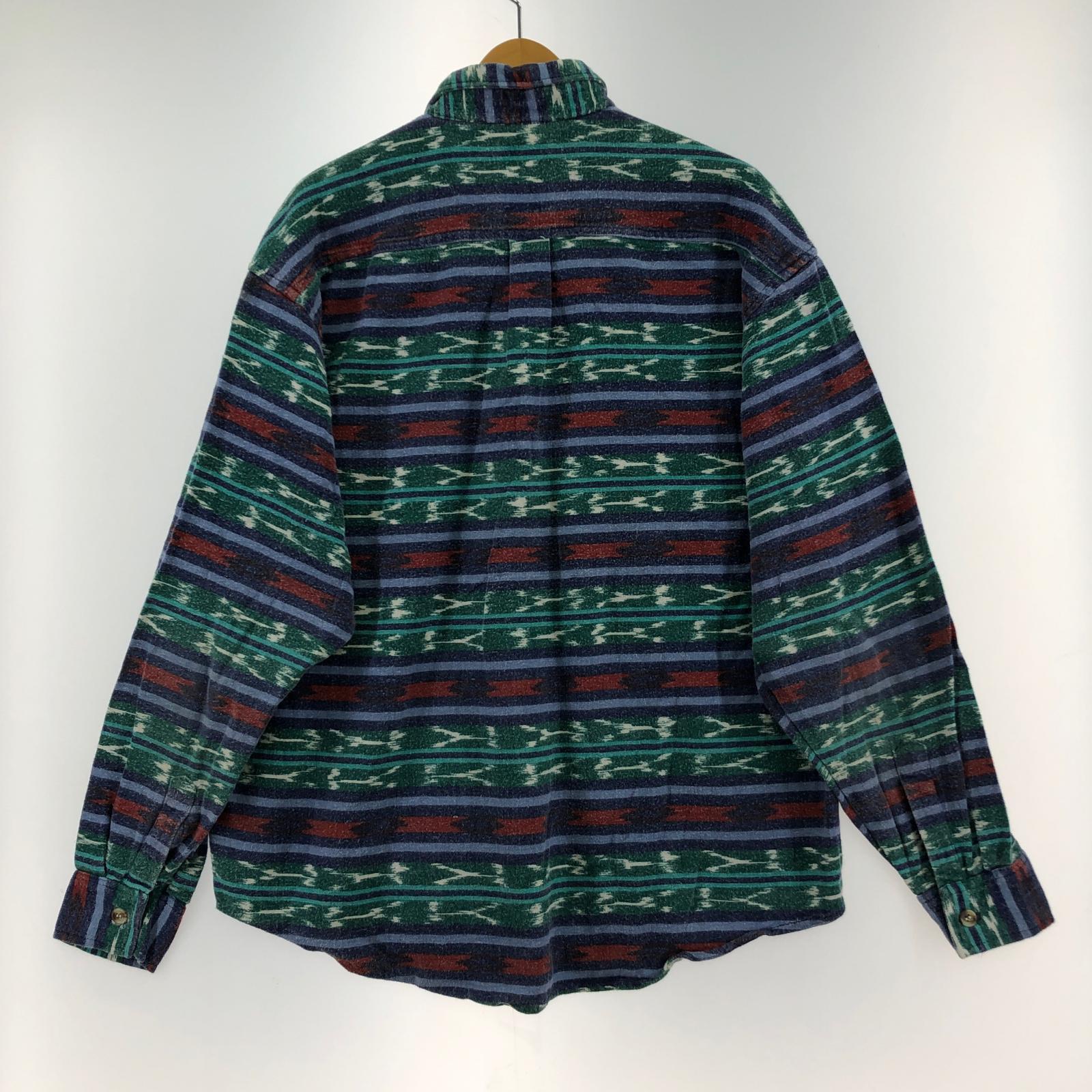 長袖シャツ 80s EURO ネイティブ柄シャツ LL