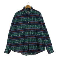 長袖シャツ 80s EURO ネイティブ柄シャツ LL