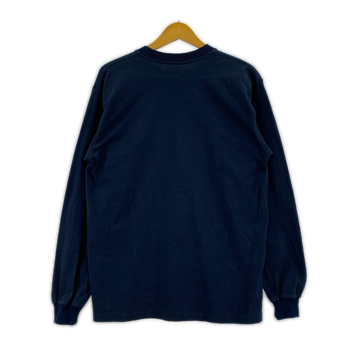 長袖Tシャツ ロゴ刺繍 LSカットソー S ブルー