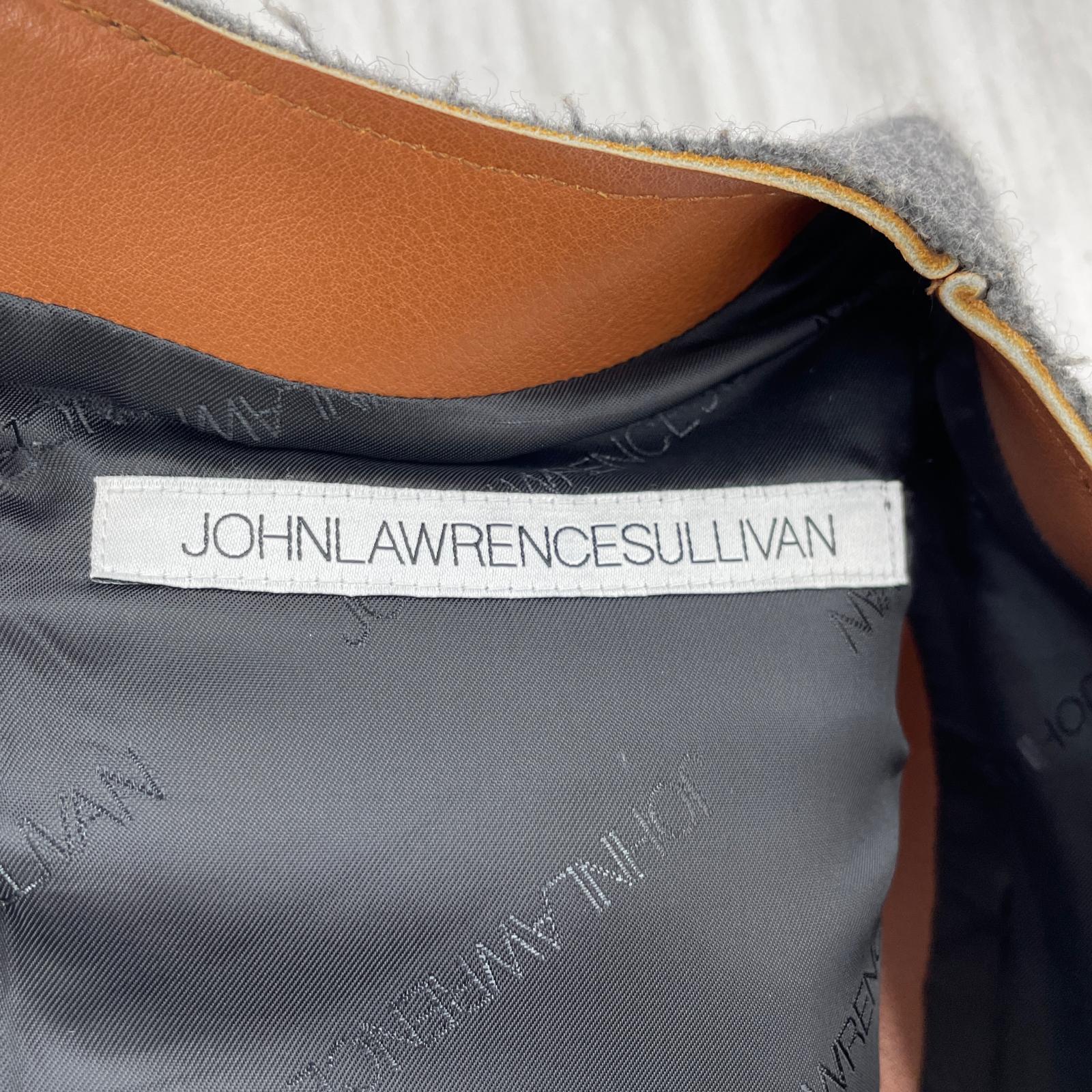 その他トップス JOHN LAWRENCE SULLIVAN レザー×ウール ベスト OS ブラウン×グレー