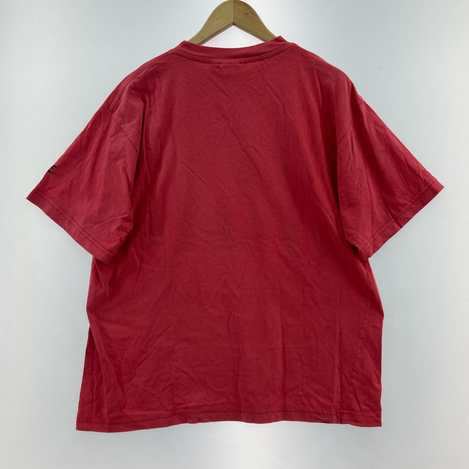 半袖Tシャツ 90s 銀タグ JORDANロゴプリント レッド(L) L レッド