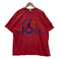 半袖Tシャツ 90s 銀タグ JORDANロゴプリント レッド(L) L レッド