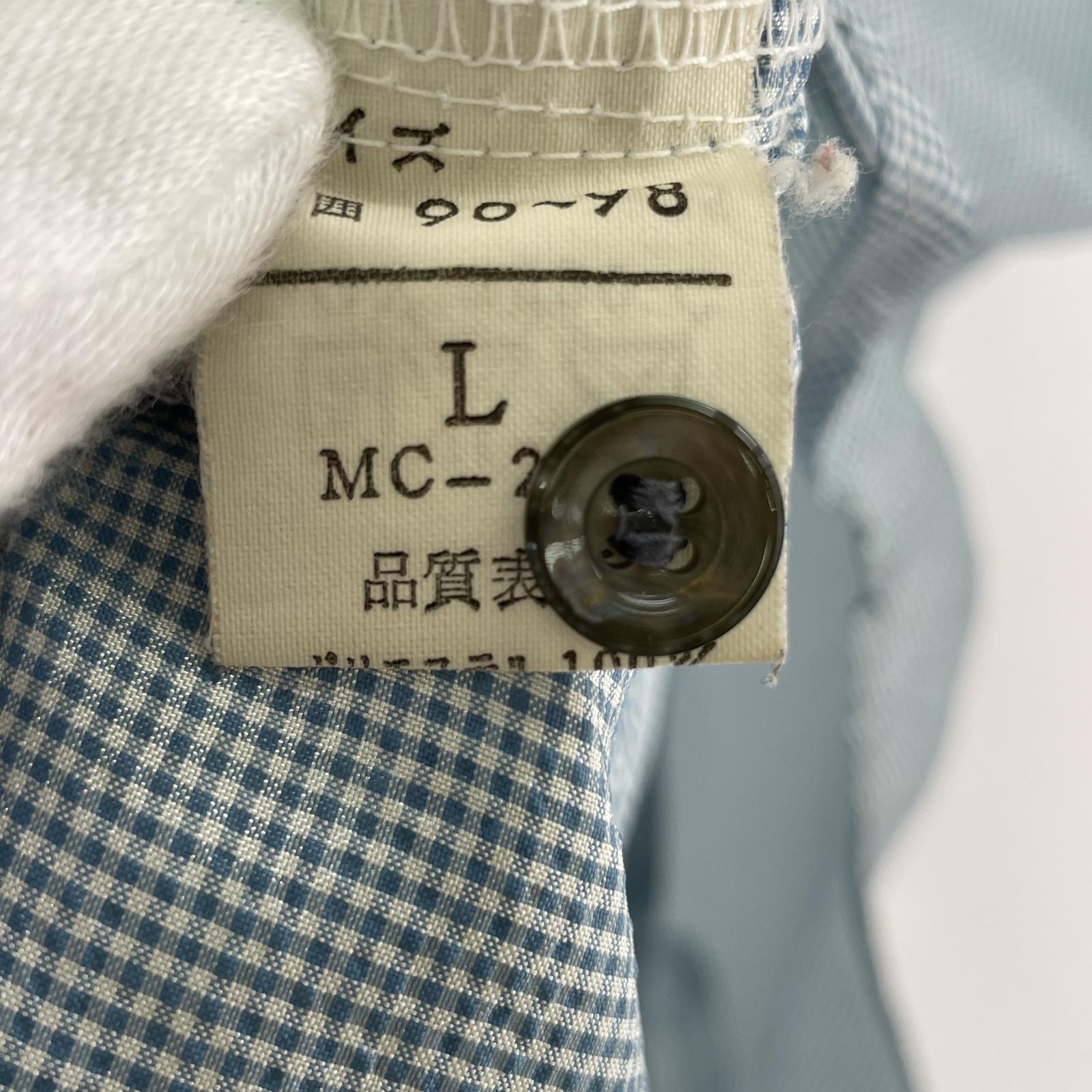 半袖シャツ 90s S/Sチェックシャツ ブルー系 L L