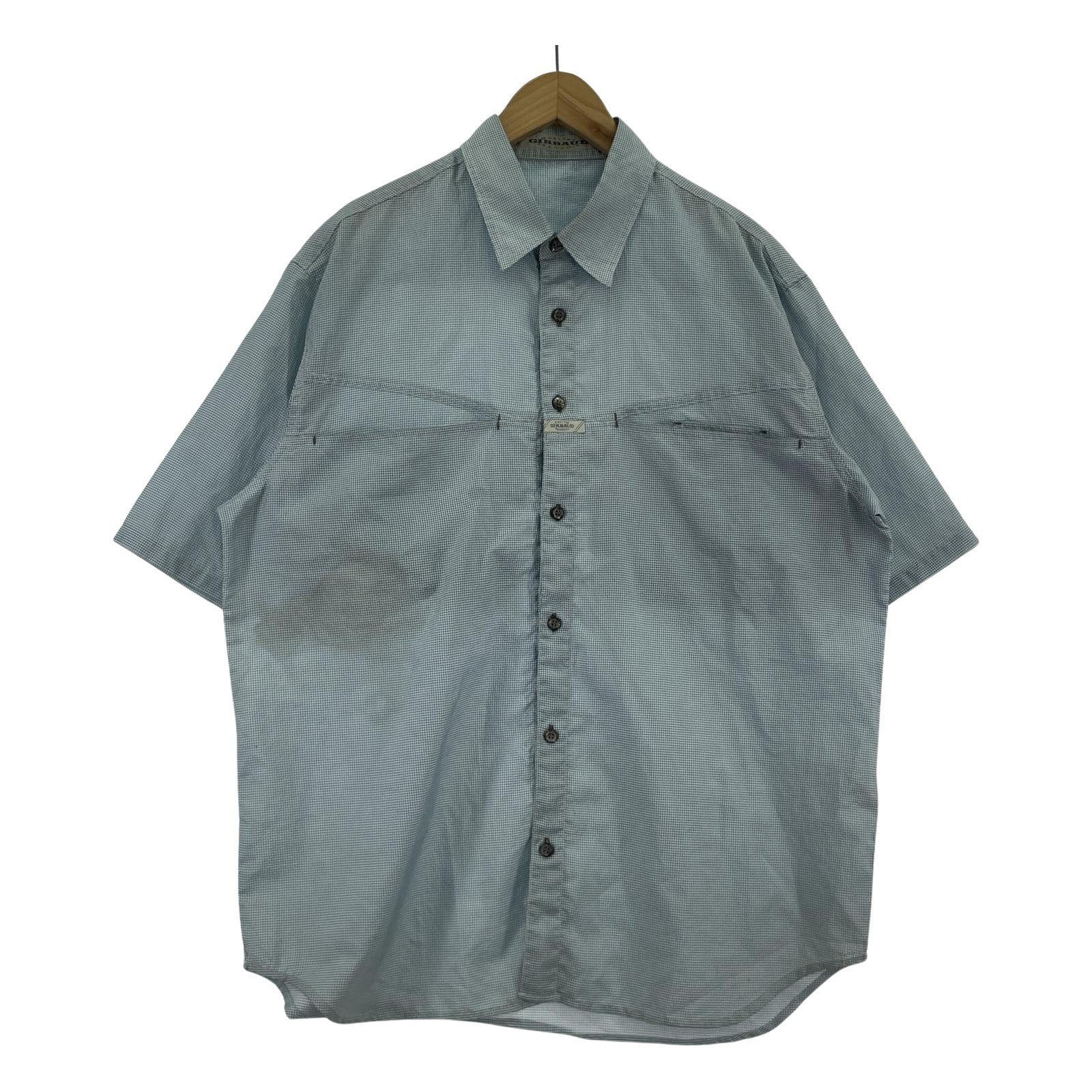 半袖シャツ 90s S/Sチェックシャツ ブルー系 L L