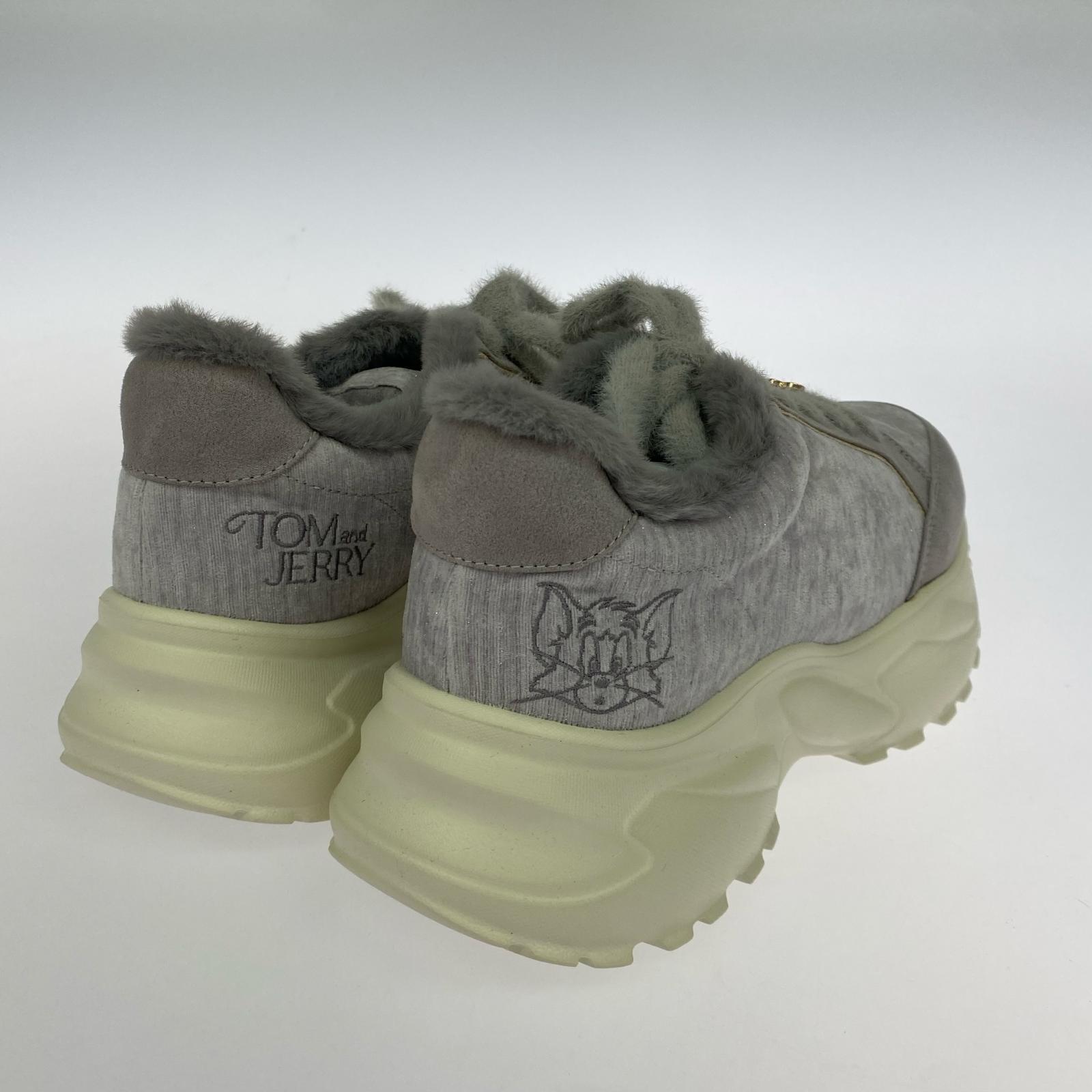 スニーカー TOM and JERRY ファーデザインスニーカー AH36154J LL グレー