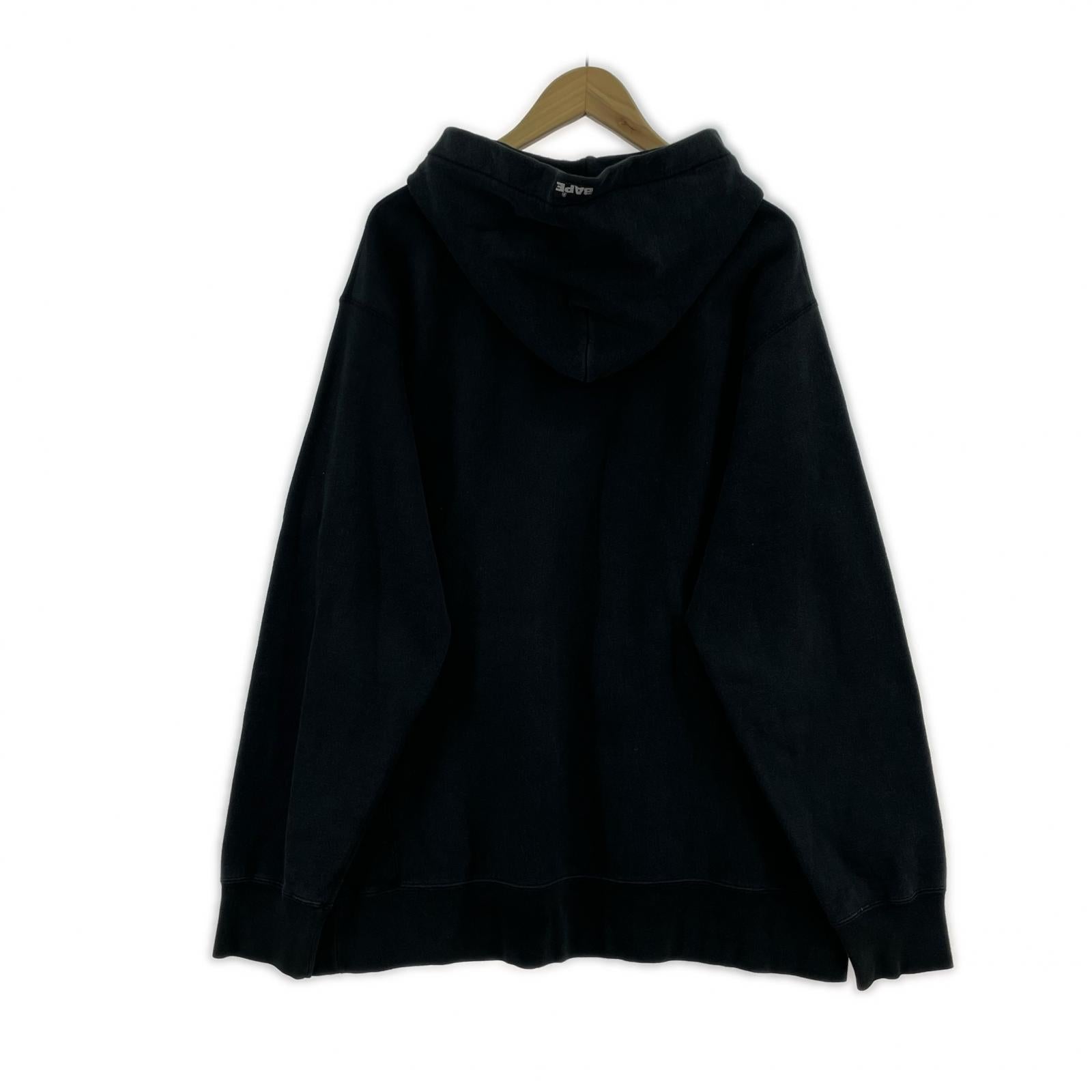 パーカー 90-00s フロントプリントPOパーカー BLK L L ブラック