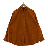 長袖シャツ 80-90s コーデュロイ オレンジ(XL) オレンジ