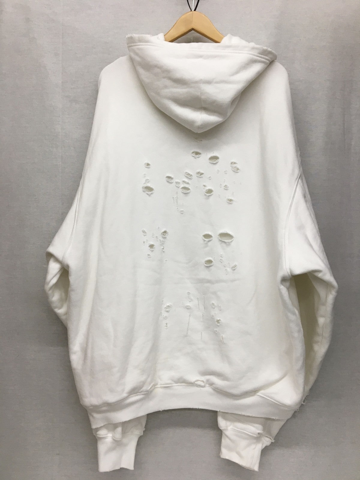 21SS Caps Destroyed Hoodie (XS) ホワイト 659403
