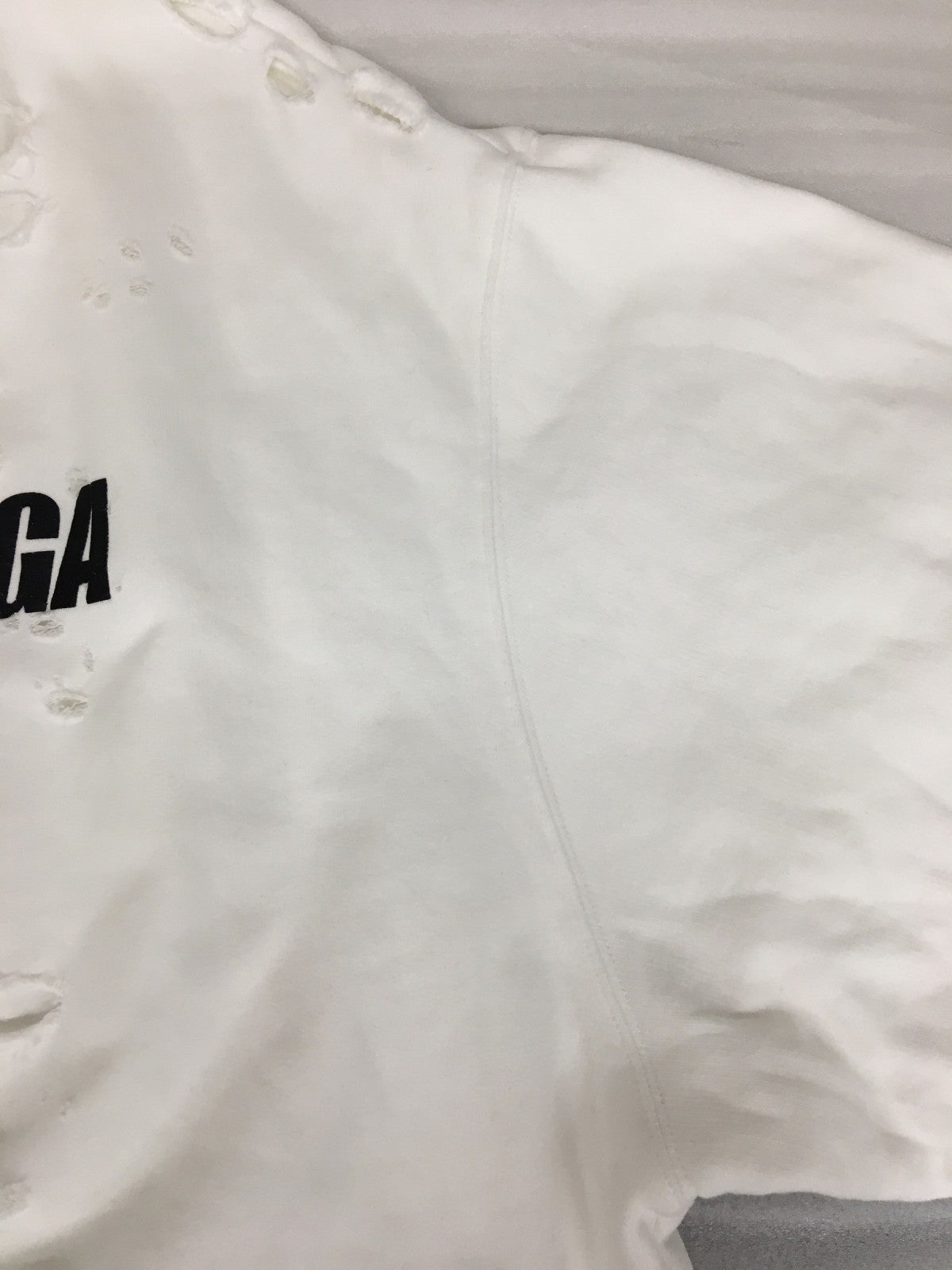 21SS Caps Destroyed Hoodie (XS) ホワイト 659403