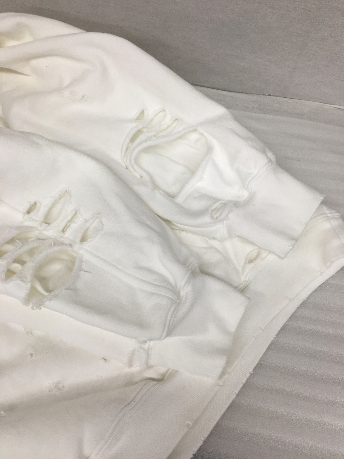 21SS Caps Destroyed Hoodie (XS) ホワイト 659403