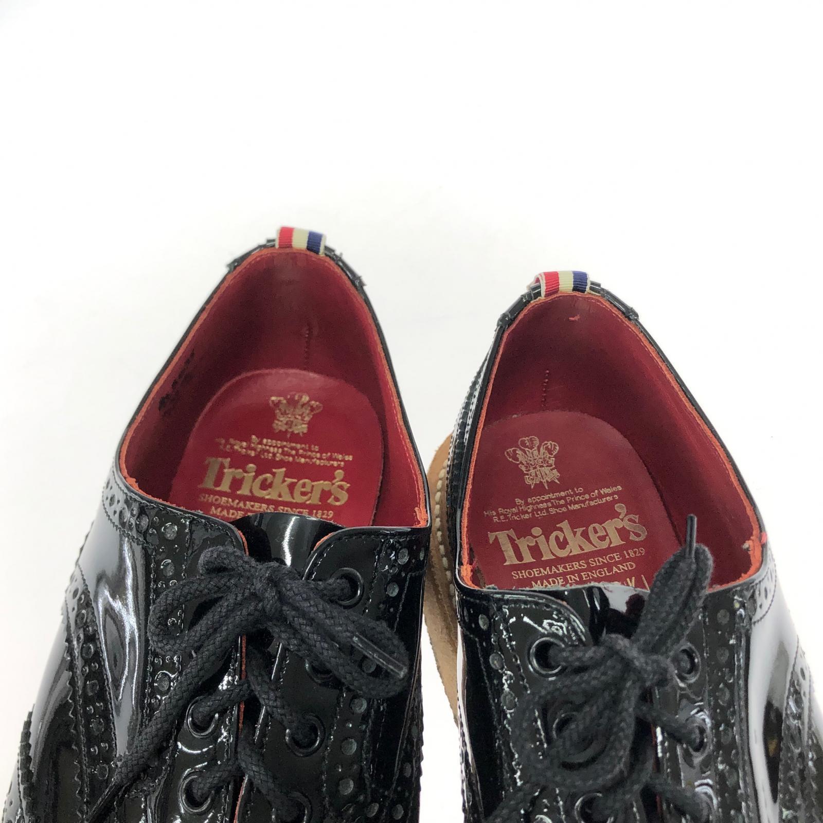 シューズ ×SEVESKIG パテントレザー ウィングチップ 黒 UK10 ブラック