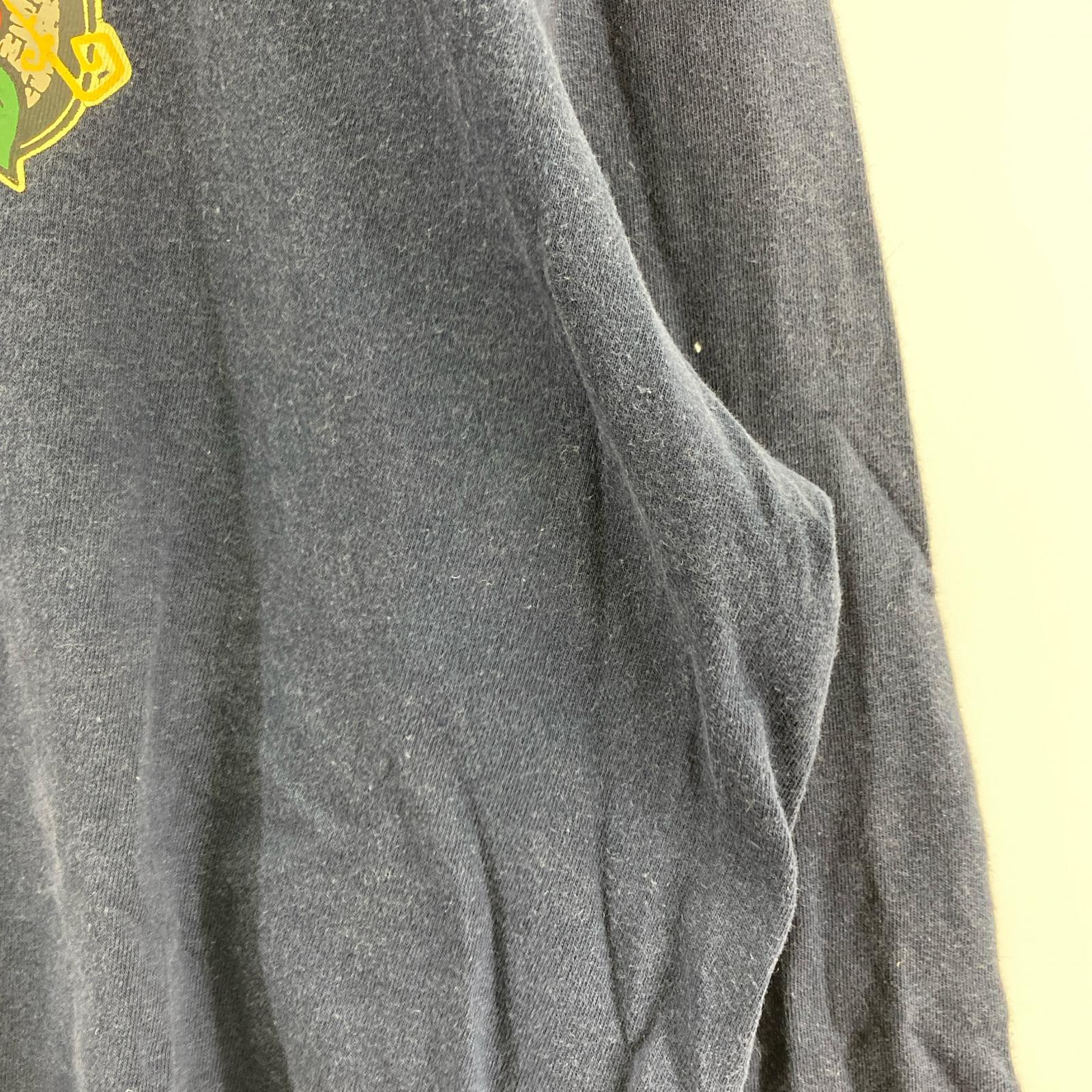 長袖Tシャツ USA製 バックプリント sizeM ネイビー M ネイビー
