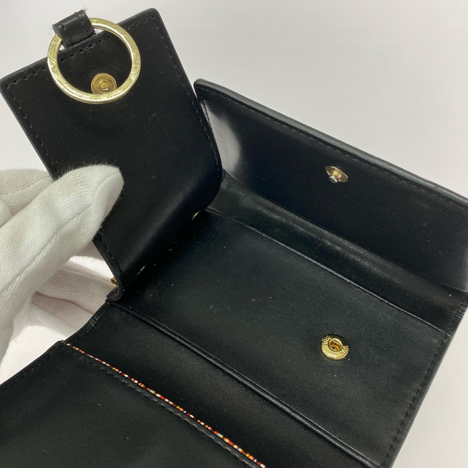 ウォレットチェーン ラビットシルエット レザー6連キーケース 黒 ブラック